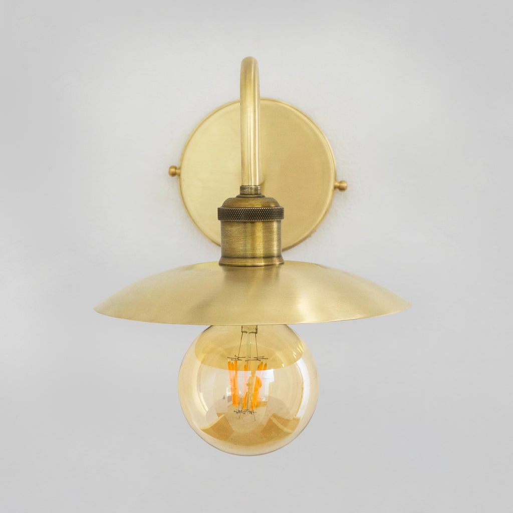 Brushed Brass Wall Sconce Light, Solid Brass Wall Lamp, Wall Lighting Fixture
