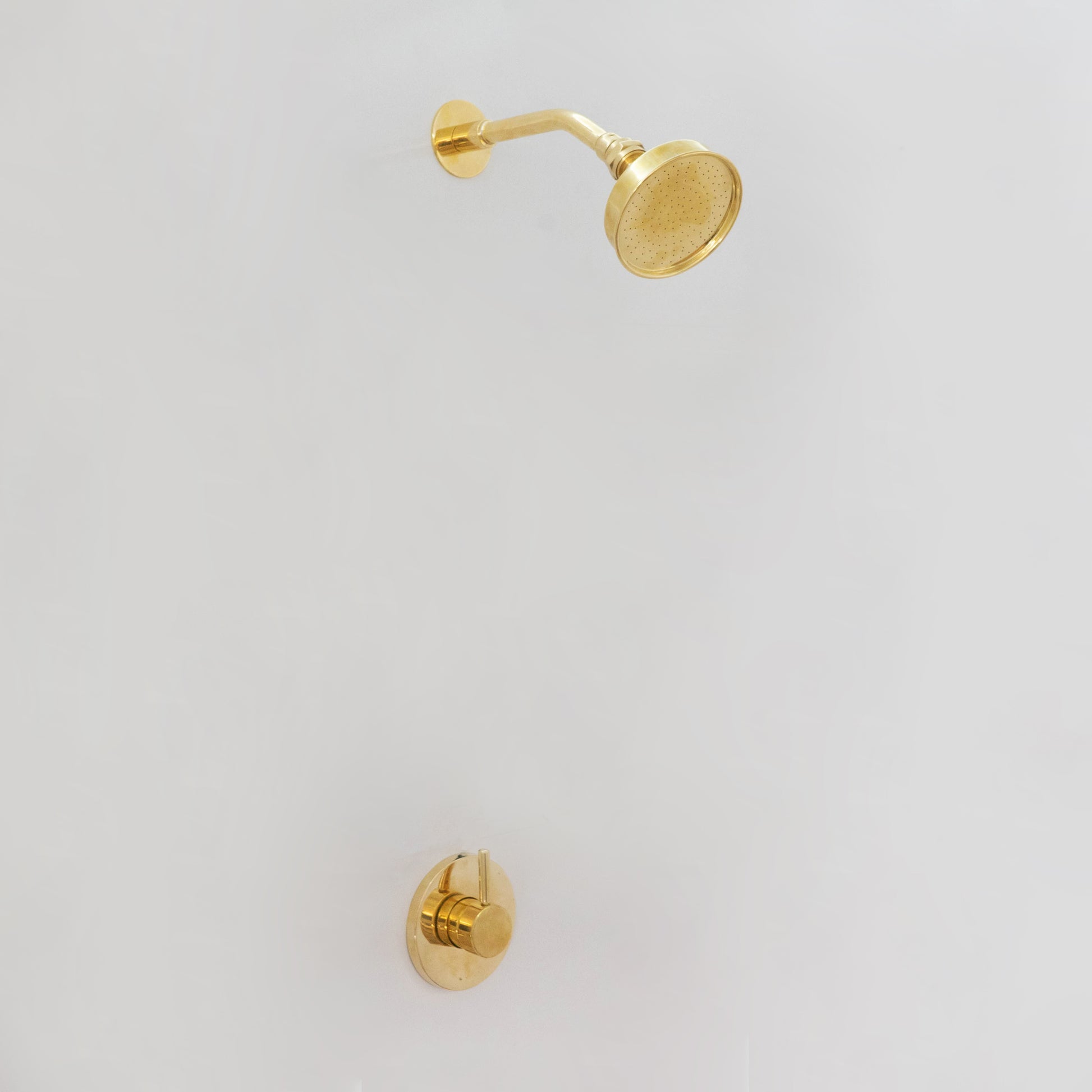 Built-in Solid Brass Shower, Unlacquered Brass Swiveling Showerhead, Rainfall Shower