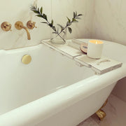 Unlacquered Brass Vintage Wall Mounted Bathroom Faucet with Gold Engraved Finish & Cross Handles