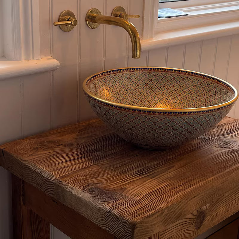 Unlacquered Solid Brass Wall Mounted Bathroom Vessel Sink Faucet, Antique Basin Vanity Faucet