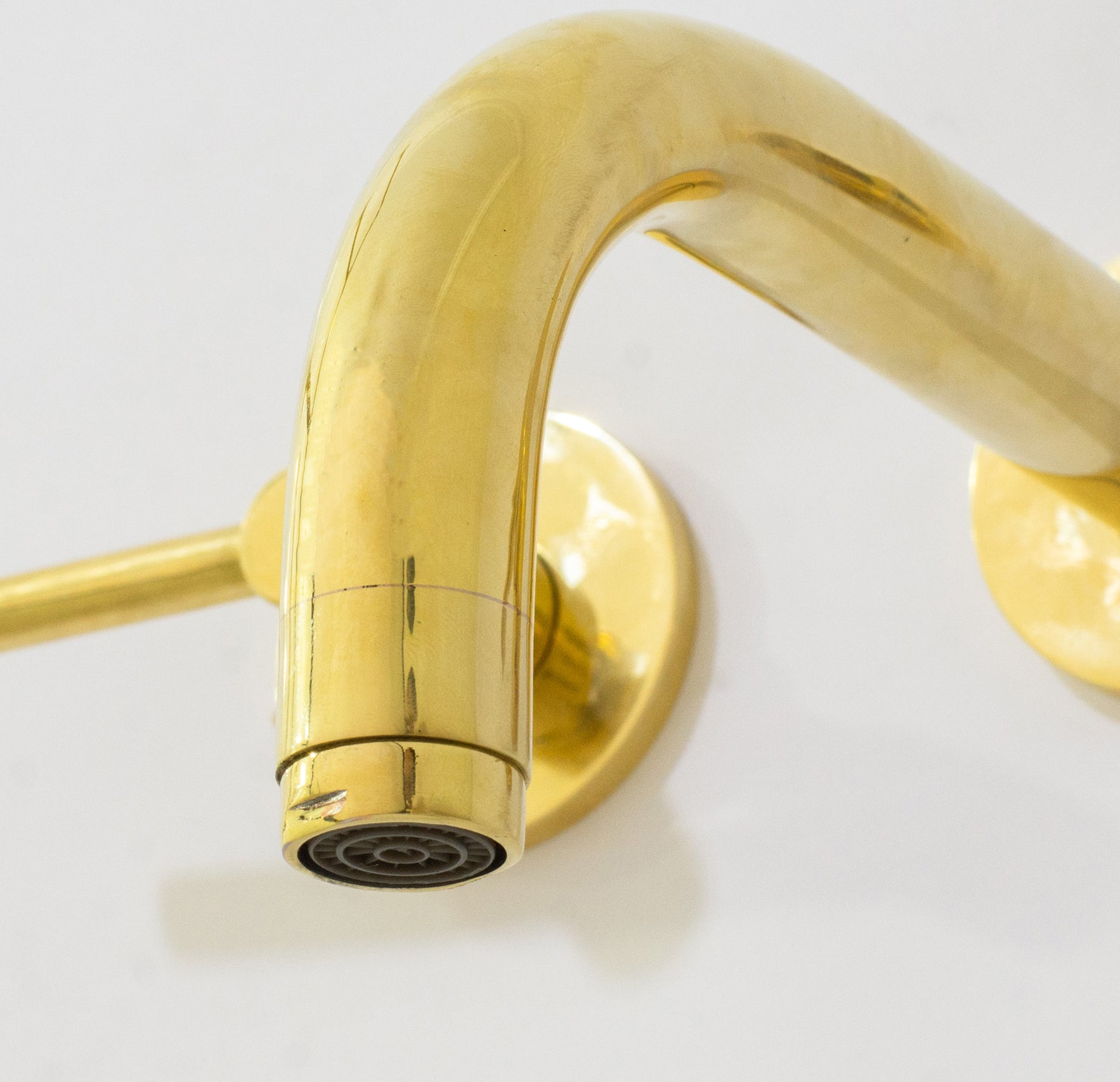 Unlacquered Solid Brass Wall Mounted Bathroom Vessel Sink Faucet, Antique Basin Vanity Faucet