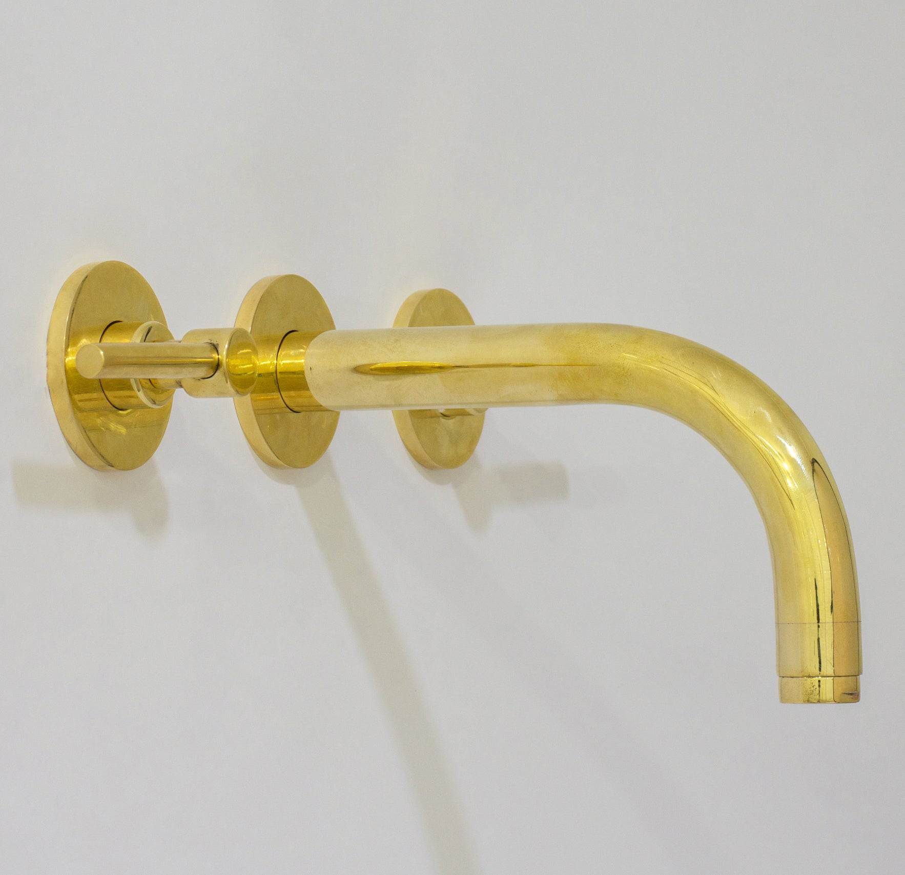 Unlacquered Solid Brass Wall Mounted Bathroom Vessel Sink Faucet, Antique Basin Vanity Faucet