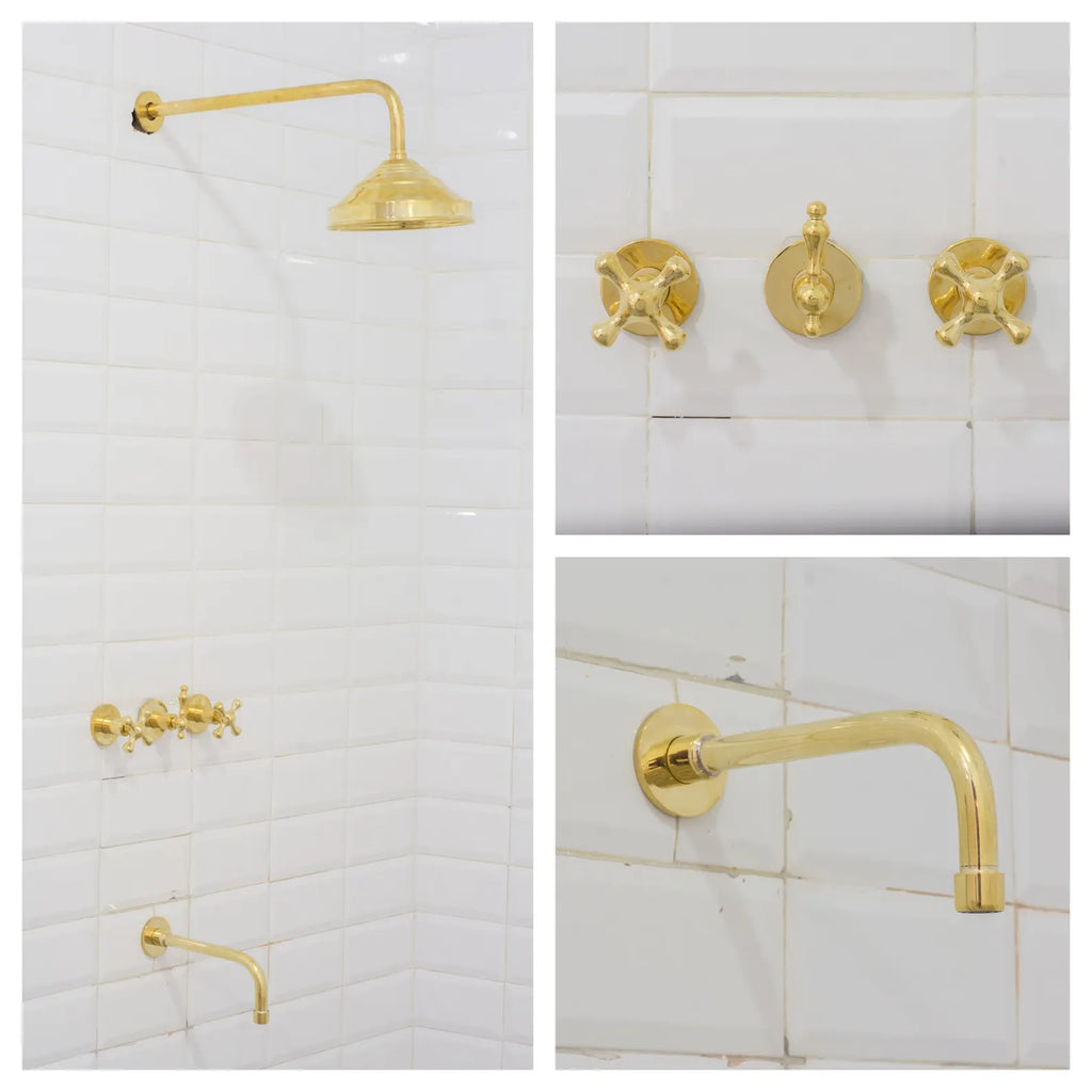 Antique Brass Shower Fixtures – Brass Shower Set