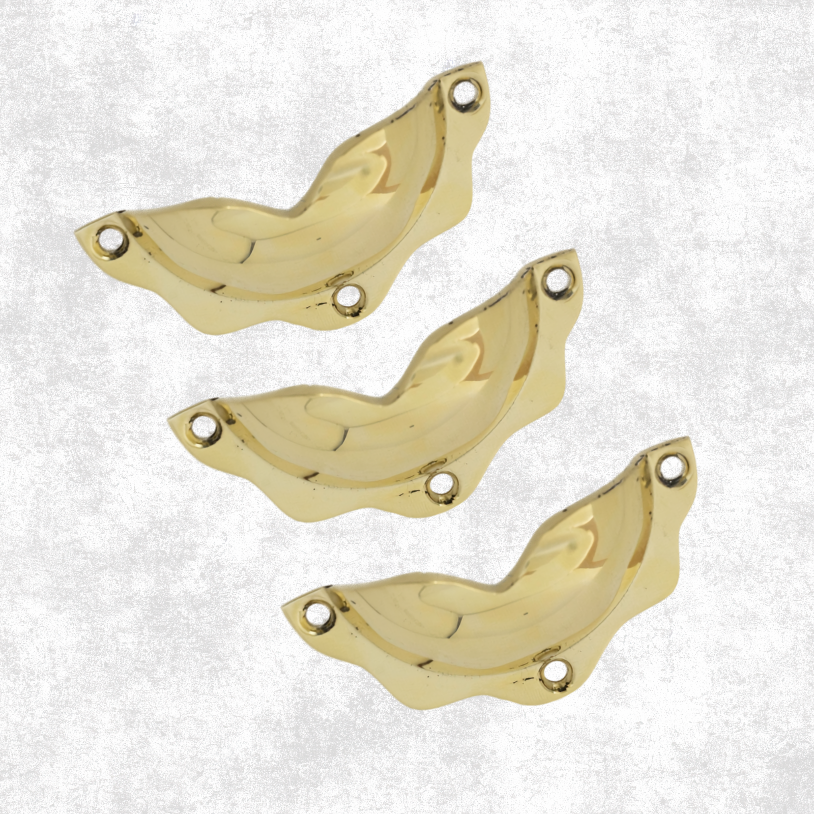 Unlacquered Brass Cup Pull Handles, Handmade Cabinet Knobs (Pack of 3)