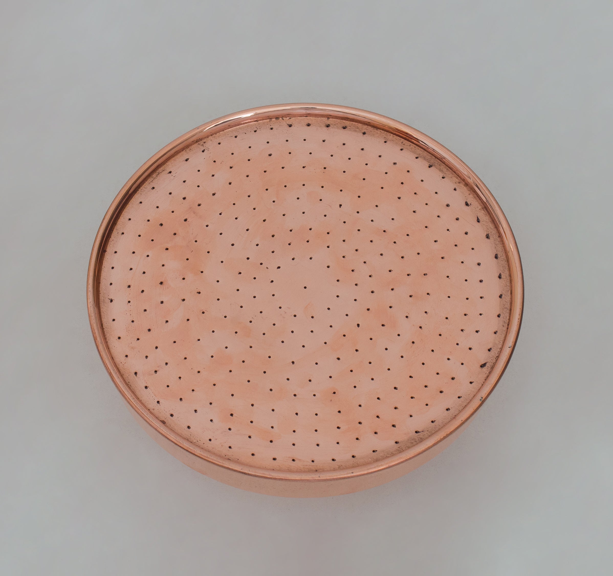 Unlacquered Solid Copper Rain Shower Head, Large Round Handcrafted Vintage Showerhead, Works Outdoor