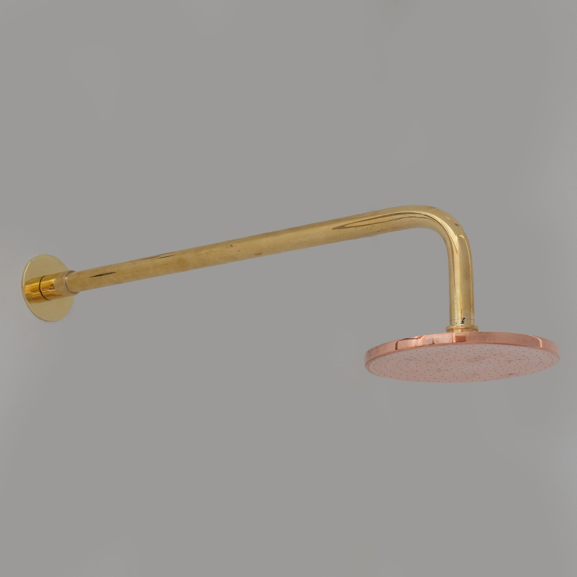 Solid Copper Rain Shower Head, Flat Round Handcrafted Vintage Showerhead, Works Outdoor