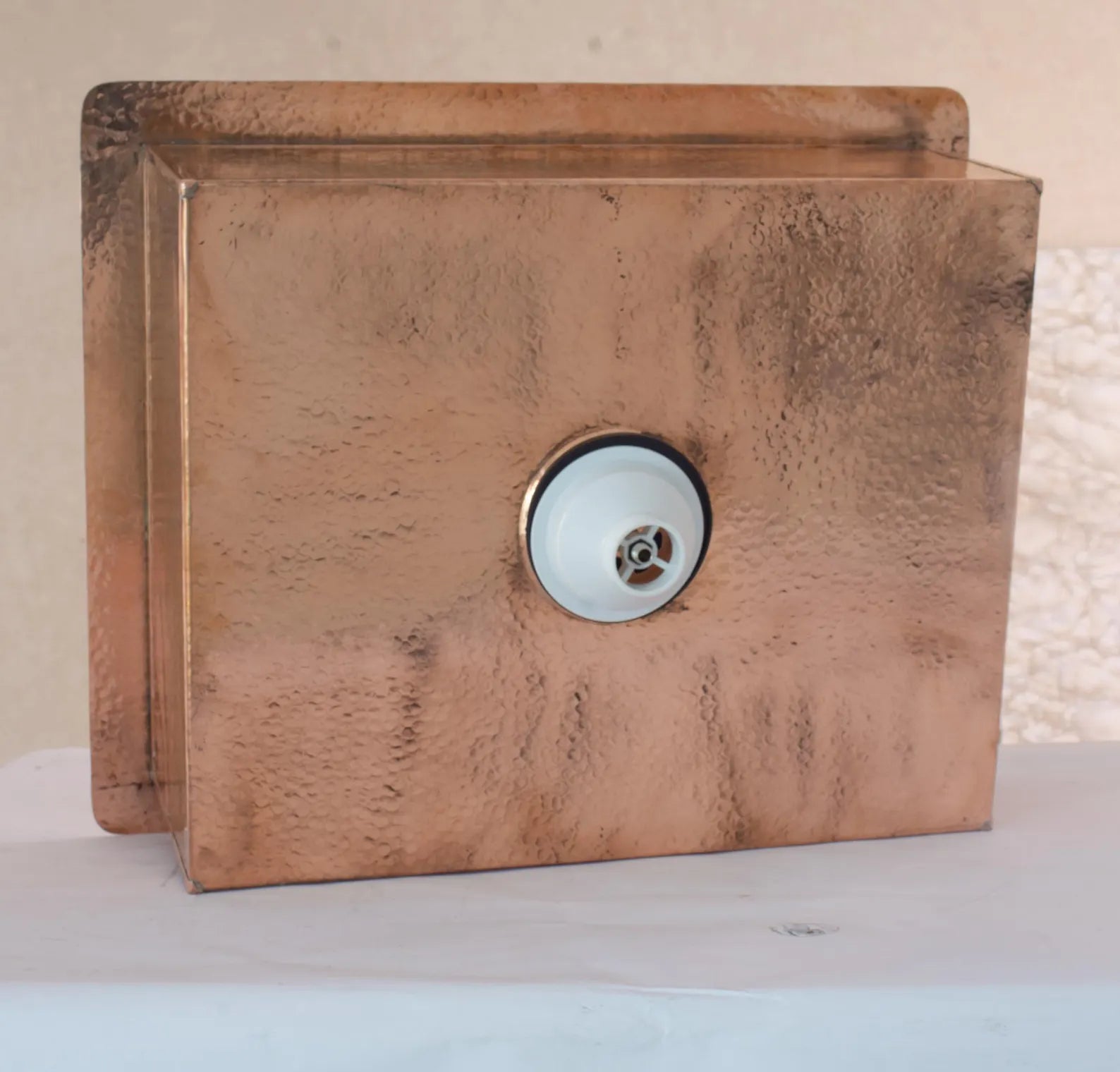 Solid Copper Undermount Hammered Sink, Copper Bar Sink Square, Copper Farmhouse Sink