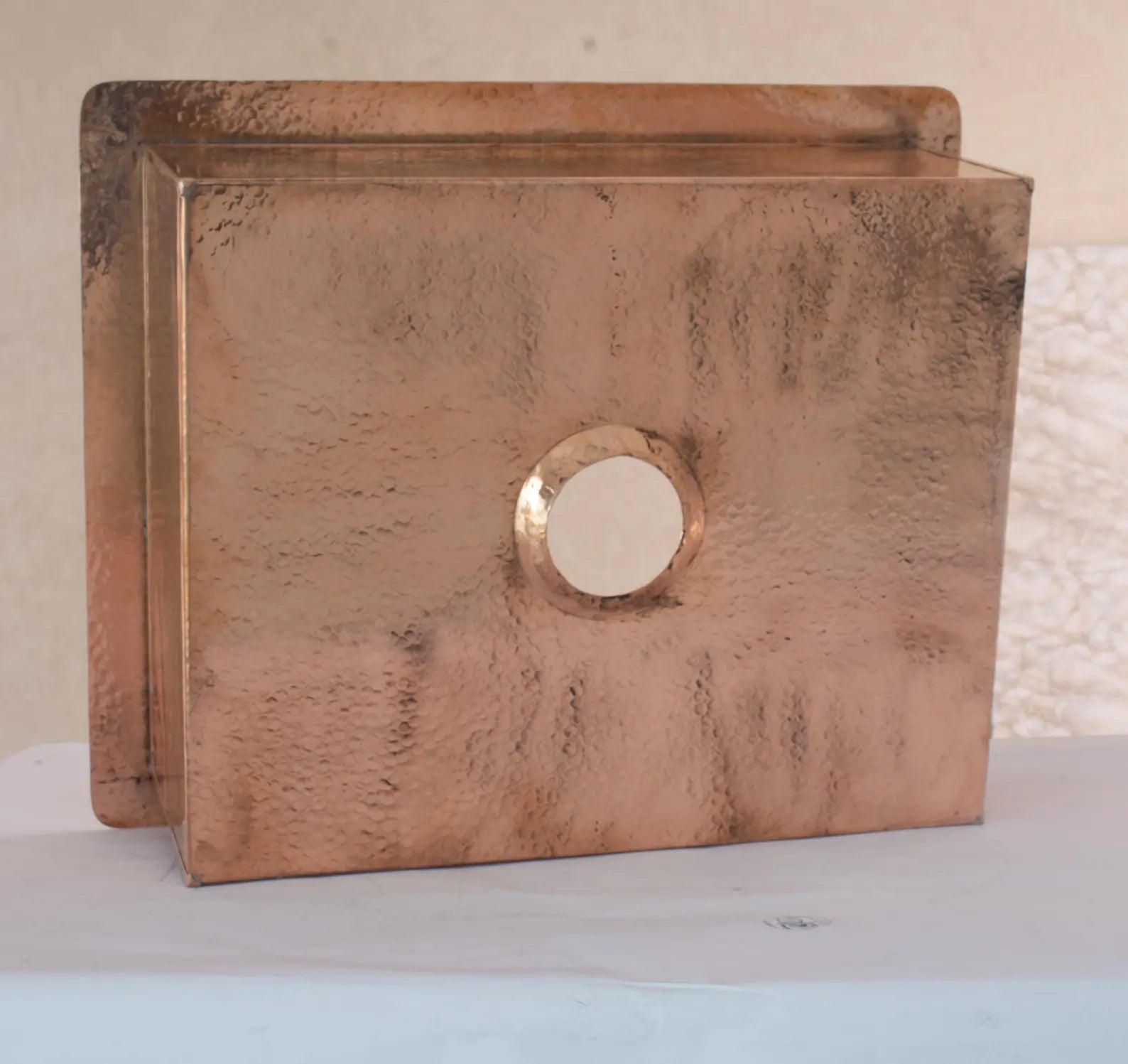 Solid Copper Undermount Hammered Sink, Copper Bar Sink Square, Copper Farmhouse Sink