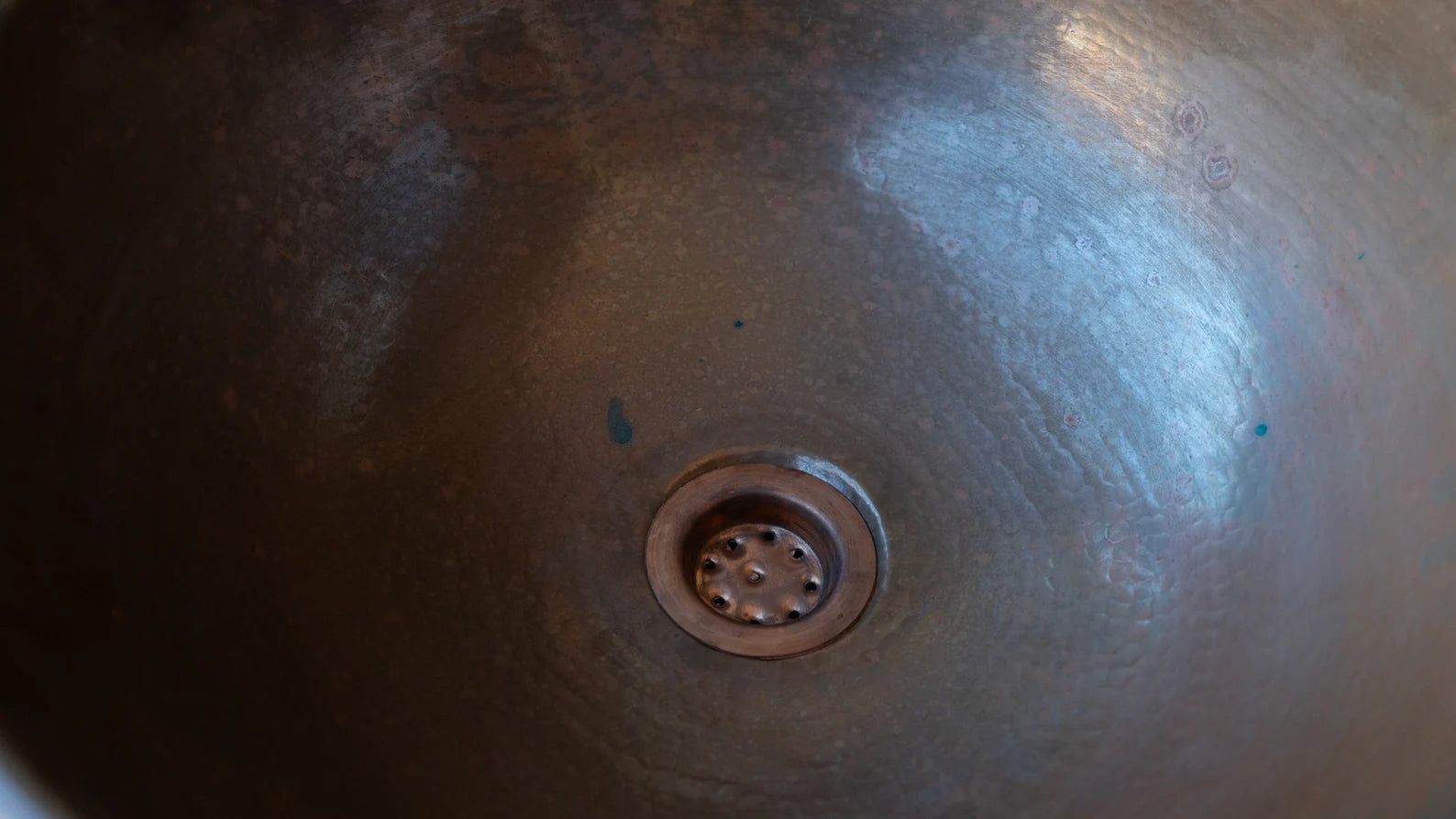 Copper Vessel Sink Basin Solid Bathroom Vessel Vanity, Light Hammered