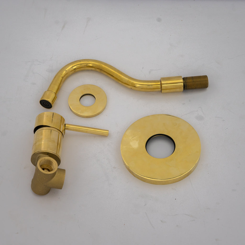 Antique Brass Tub Filler, Wall Mount Solid Brass Tub Faucet