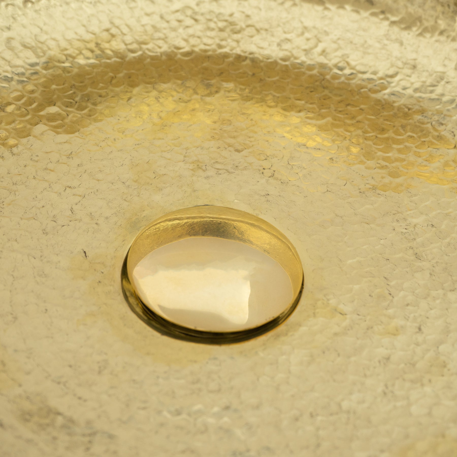 Hammered Brass Vessel Sink – Top View