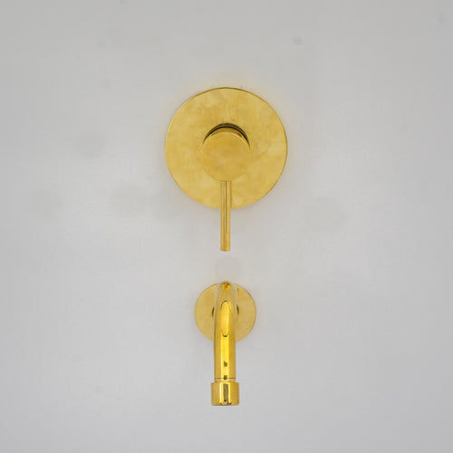 Antique Brass Tub Filler, Wall Mount Solid Brass Tub Faucet