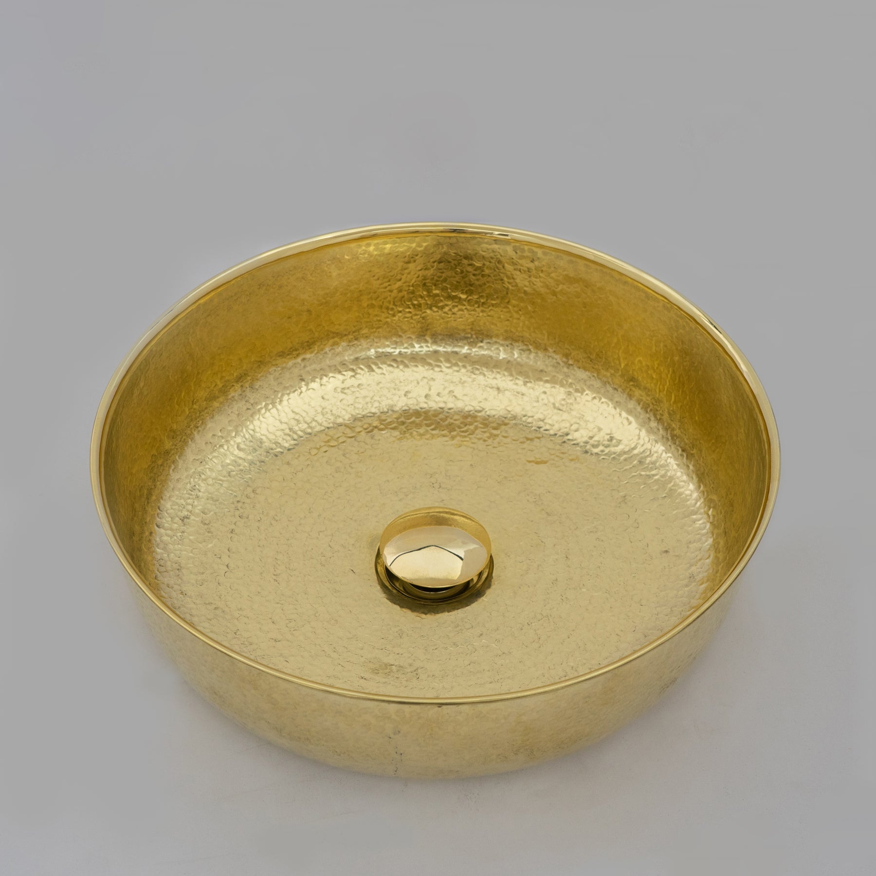 Hammered Brass Vessel Sink – Angle View