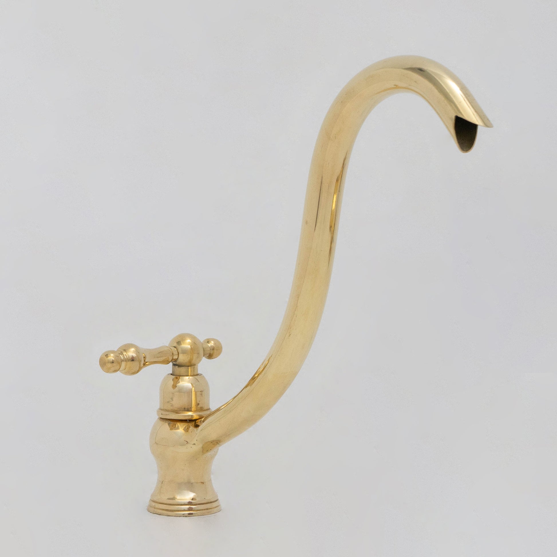 Solid Brass Cold Water Tap, Unlacquered Brass Faucet With Traditional Cross Handles