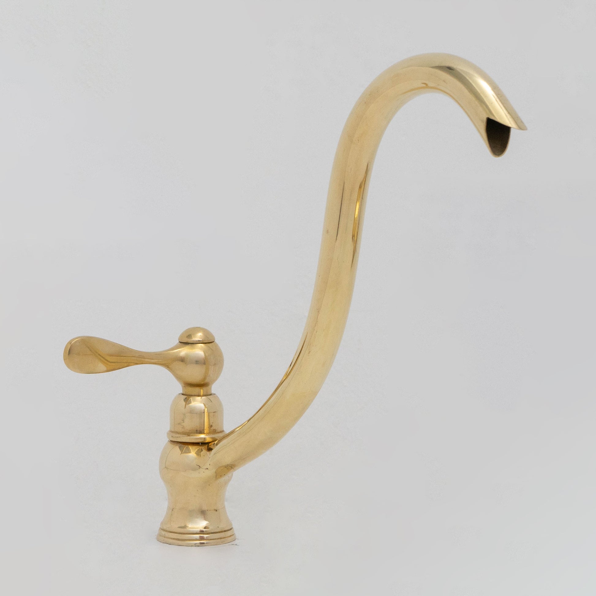 Solid Brass Cold Water Tap, Unlacquered Brass Faucet With Traditional Cross Handles
