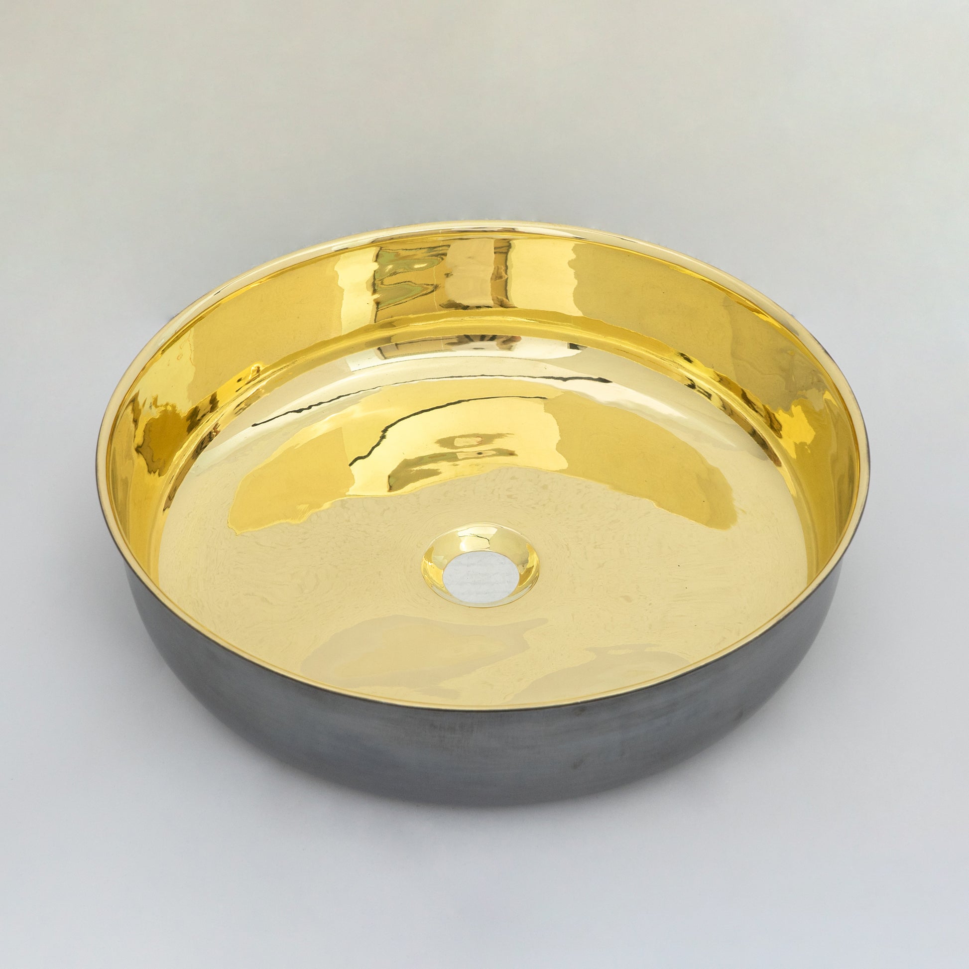 Oil Rubbed Bronze Brass Countertop Vessel Sink, Brass Bathroom Round Basin Sink