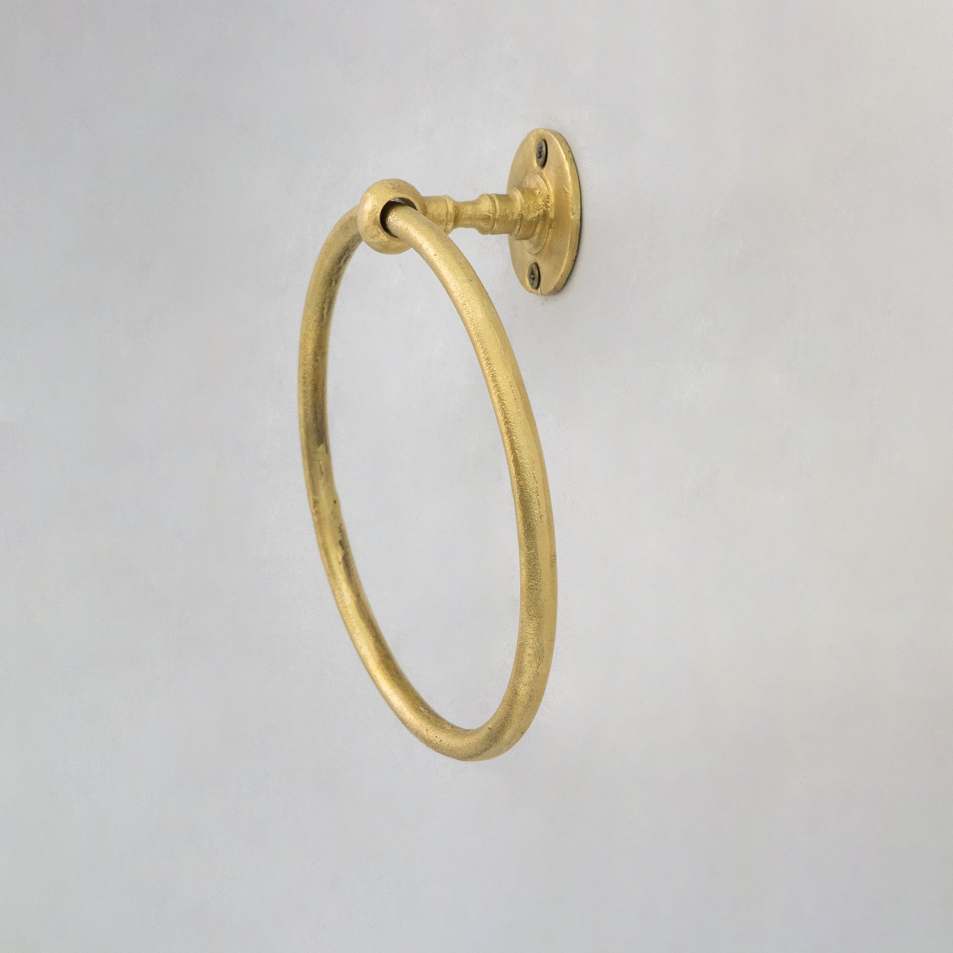 Unlacquered Brass Wall-Mounted Towel Ring Holder, Face Towel Hanger