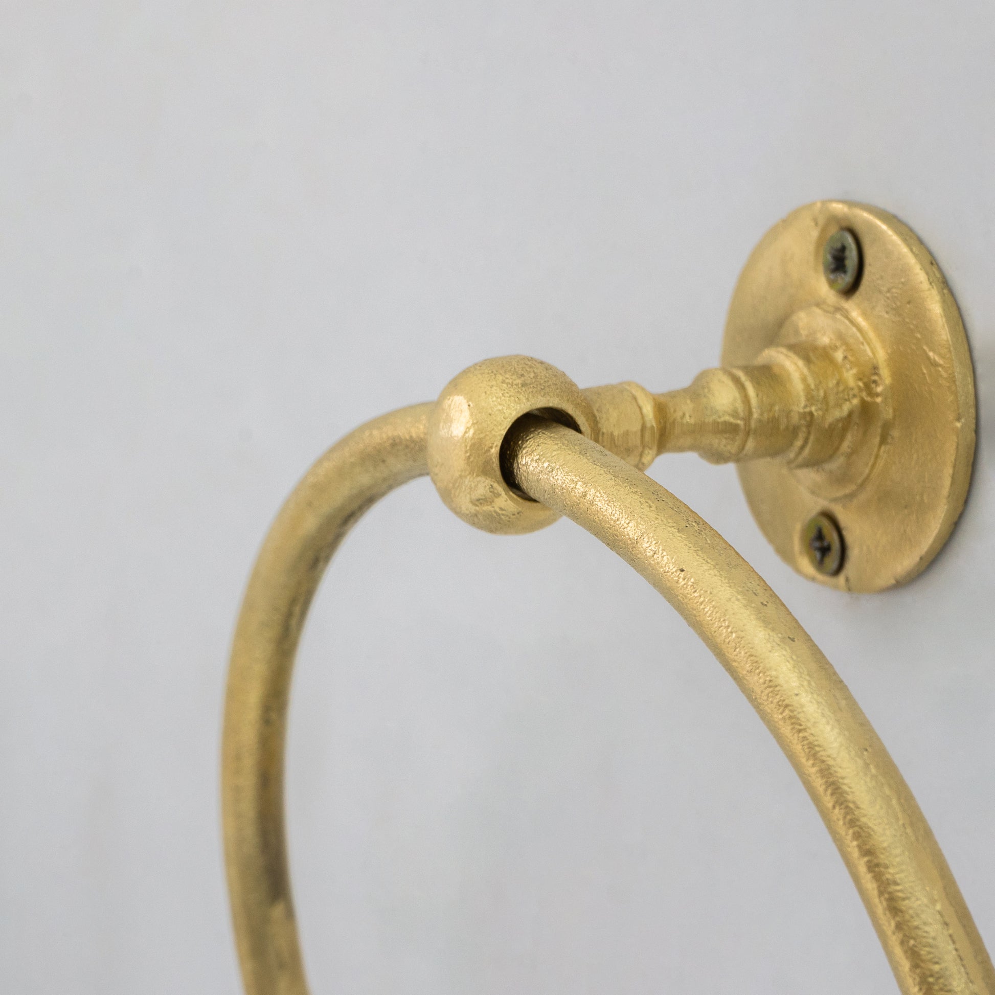 Unlacquered Brass Wall-Mounted Towel Ring Holder, Face Towel Hanger