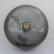 Lavabo de encimera de latón, bronce frotado con aceite, lavabo redondo de latón para baño.