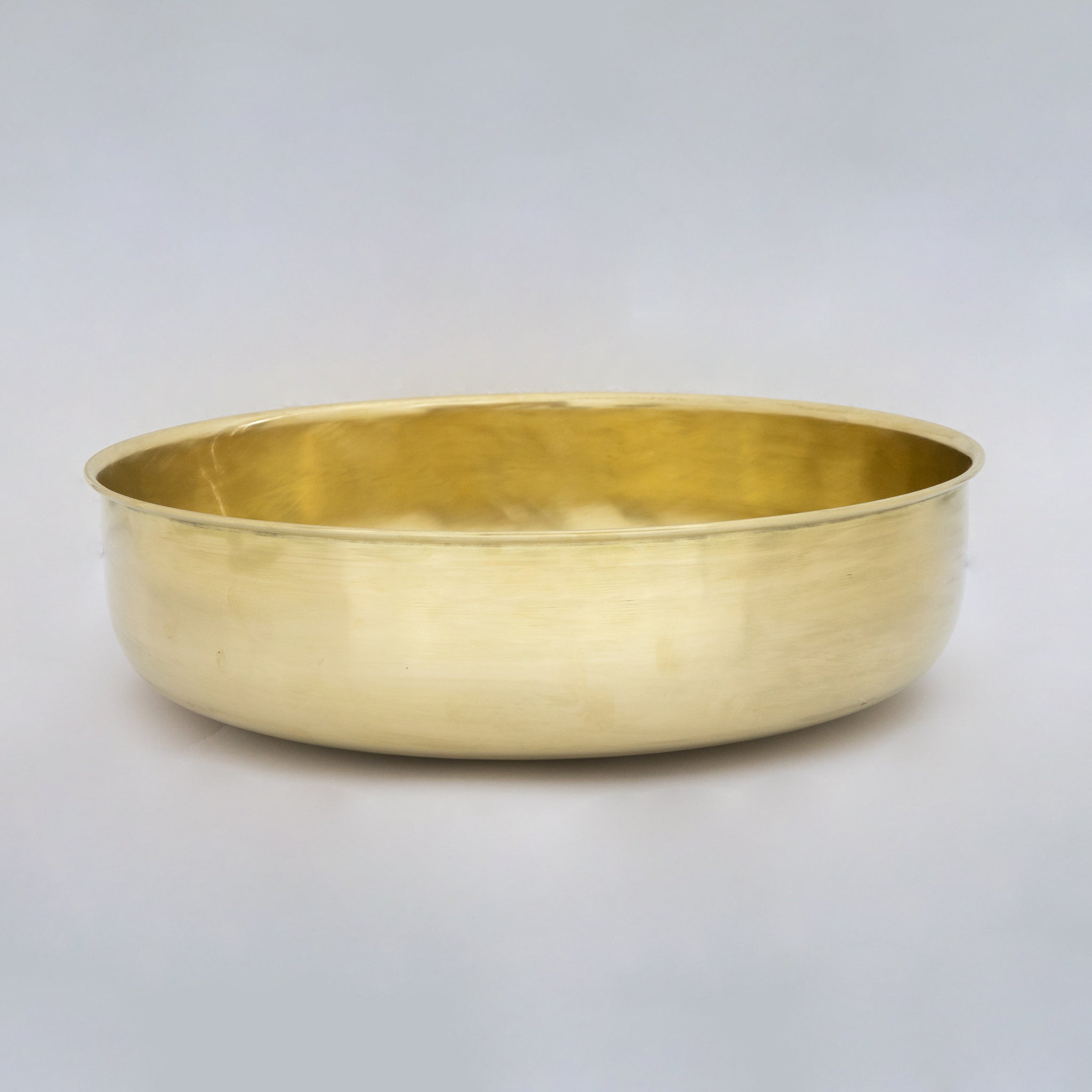 Brushed Brass Bathroom Vessel Sink, Solid Brass Powder Room Basin