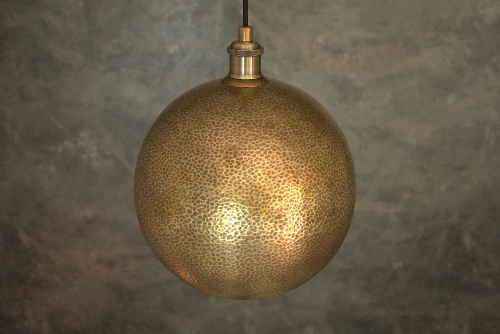 Hammered Brass Ball Pendant Light, Dome Ceiling Light