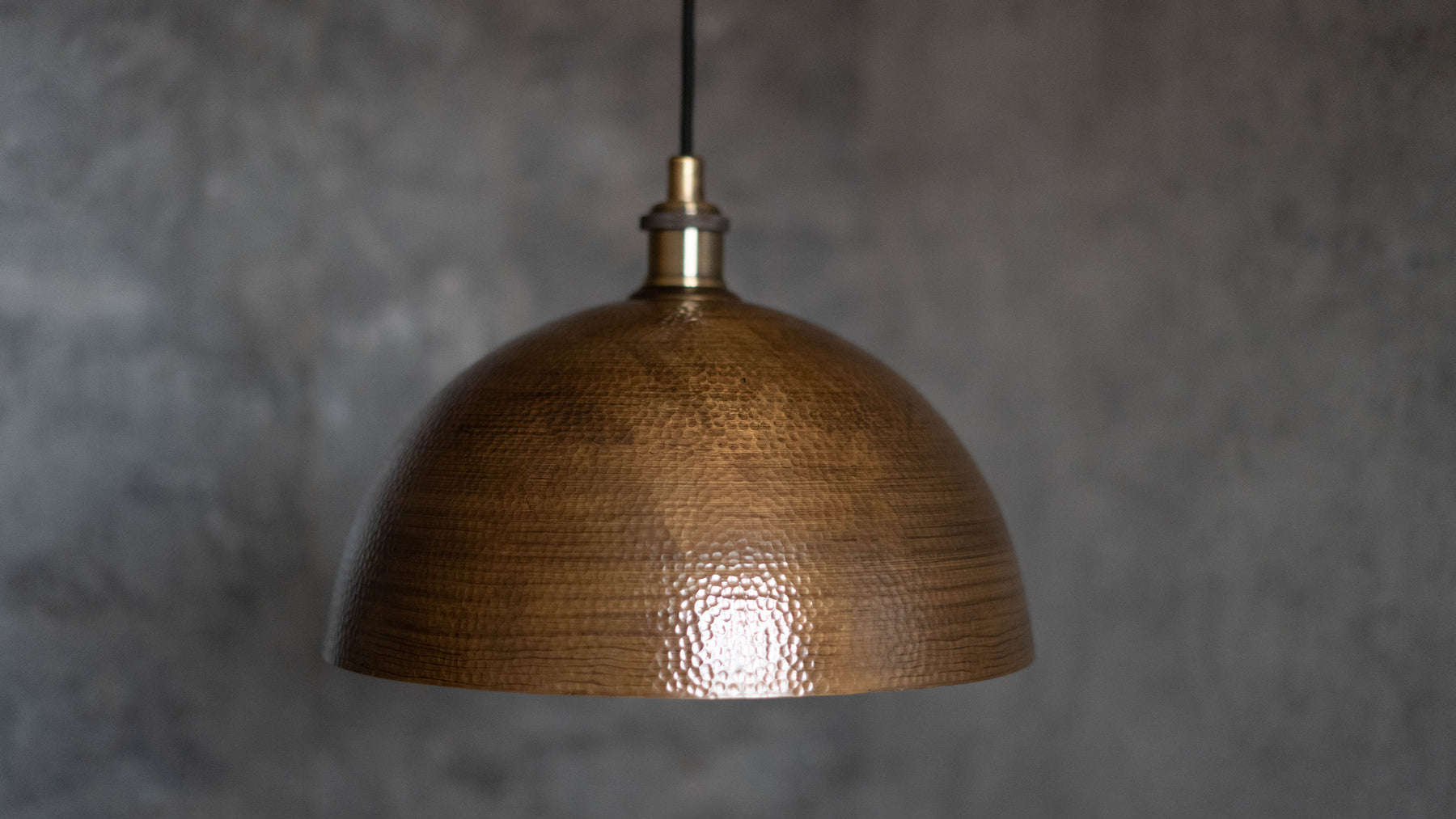 Hammered Pendant Light – Installed Over Island