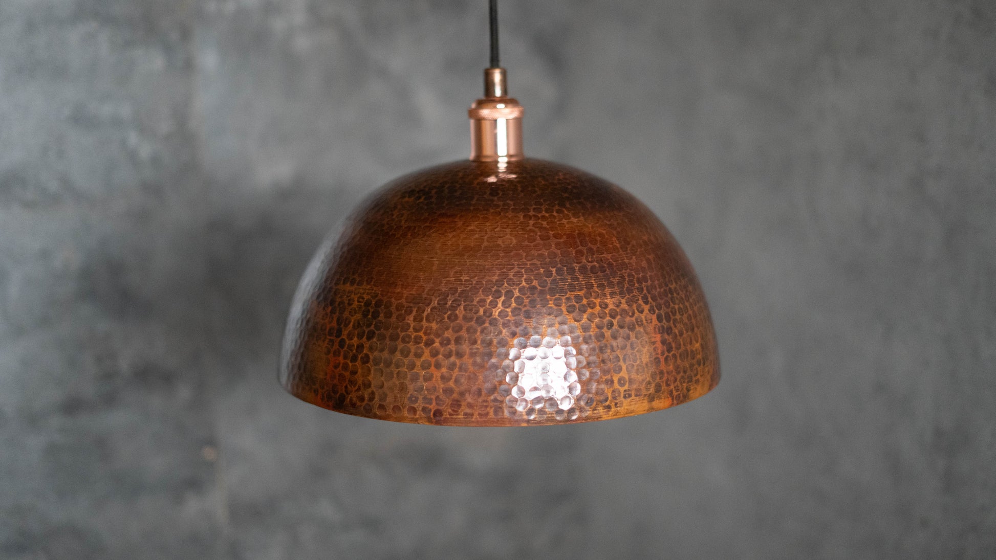 Dome - Oxidized Copper Pendant Light, Kitchen Island