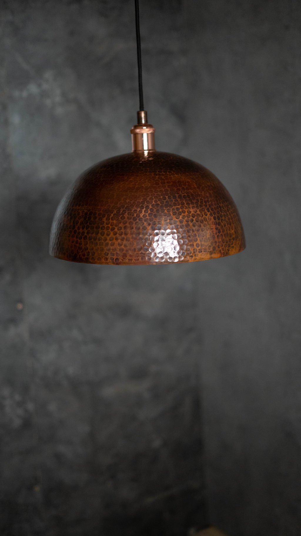 Dome - Oxidized Copper Pendant Light, Kitchen Island