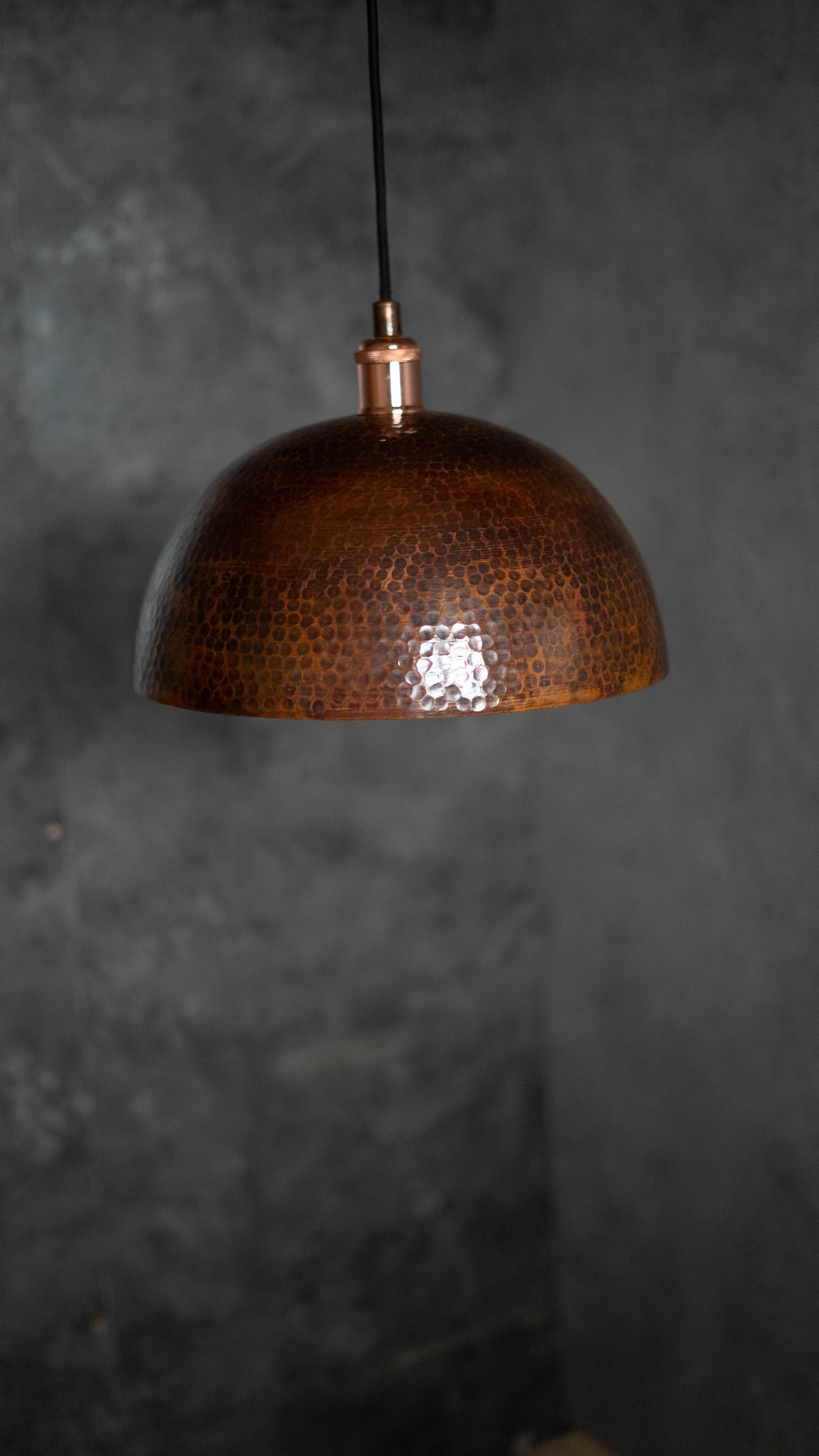 Dome - Oxidized Copper Pendant Light, Kitchen Island