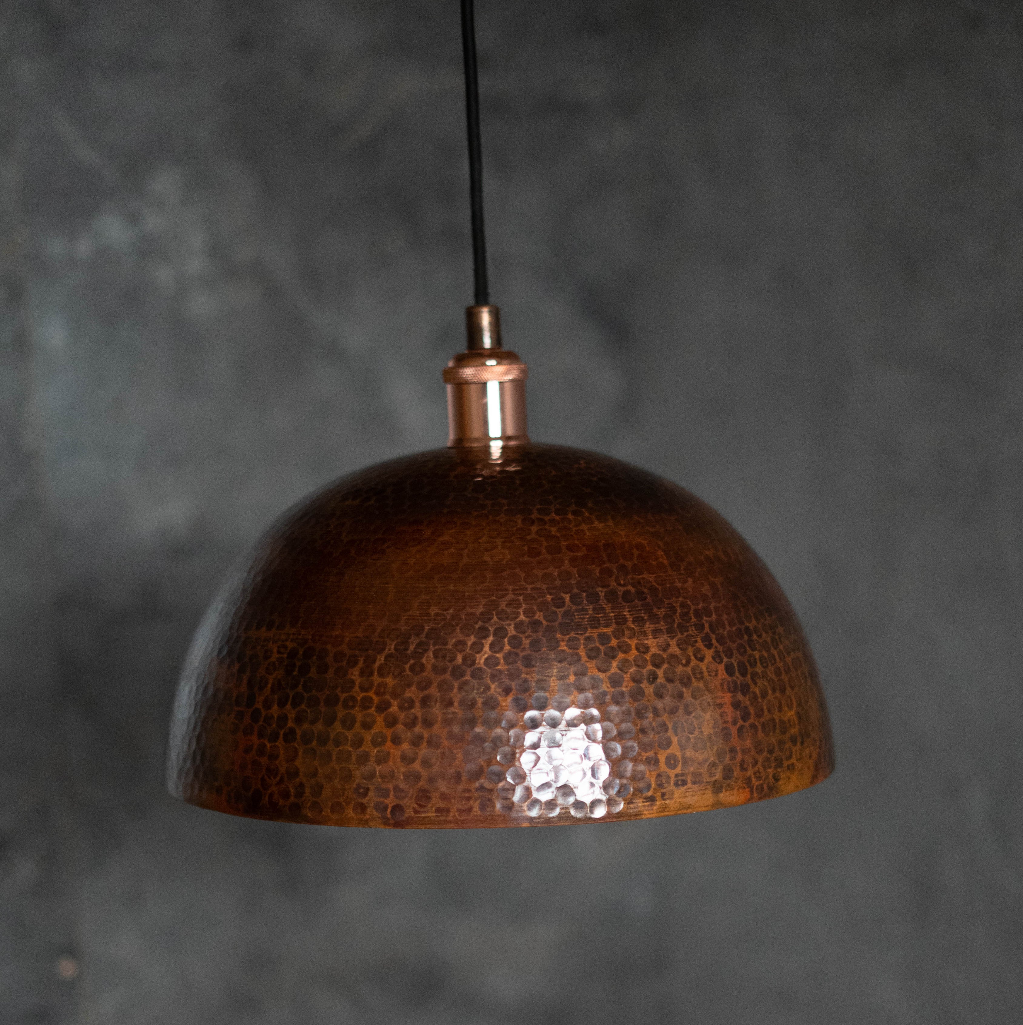 Dome - Oxidized Copper Pendant Light, Kitchen Island