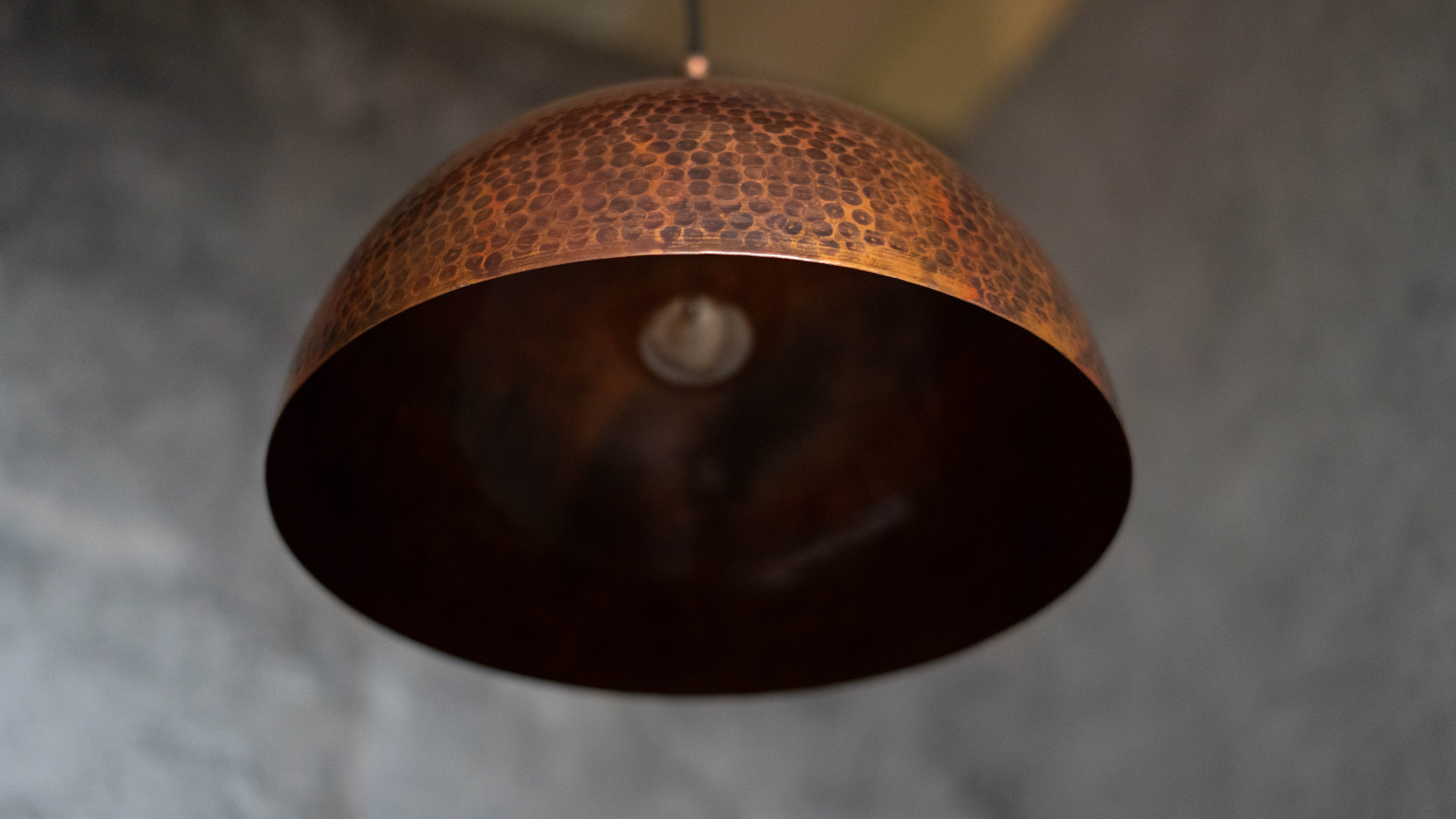 Dome - Oxidized Copper Pendant Light, Kitchen Island