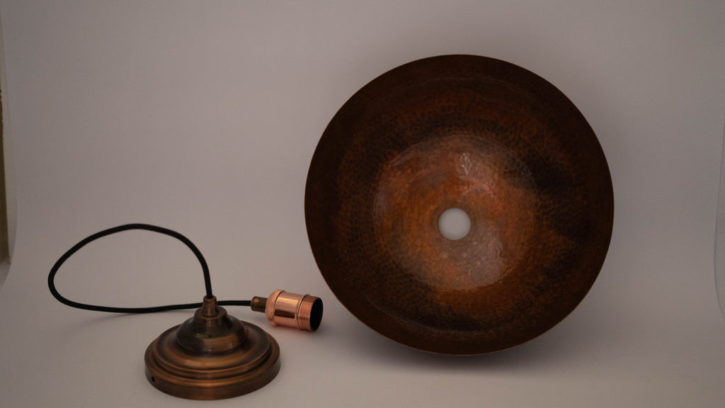 Dome - Oxidized Copper Pendant Light, Kitchen Island