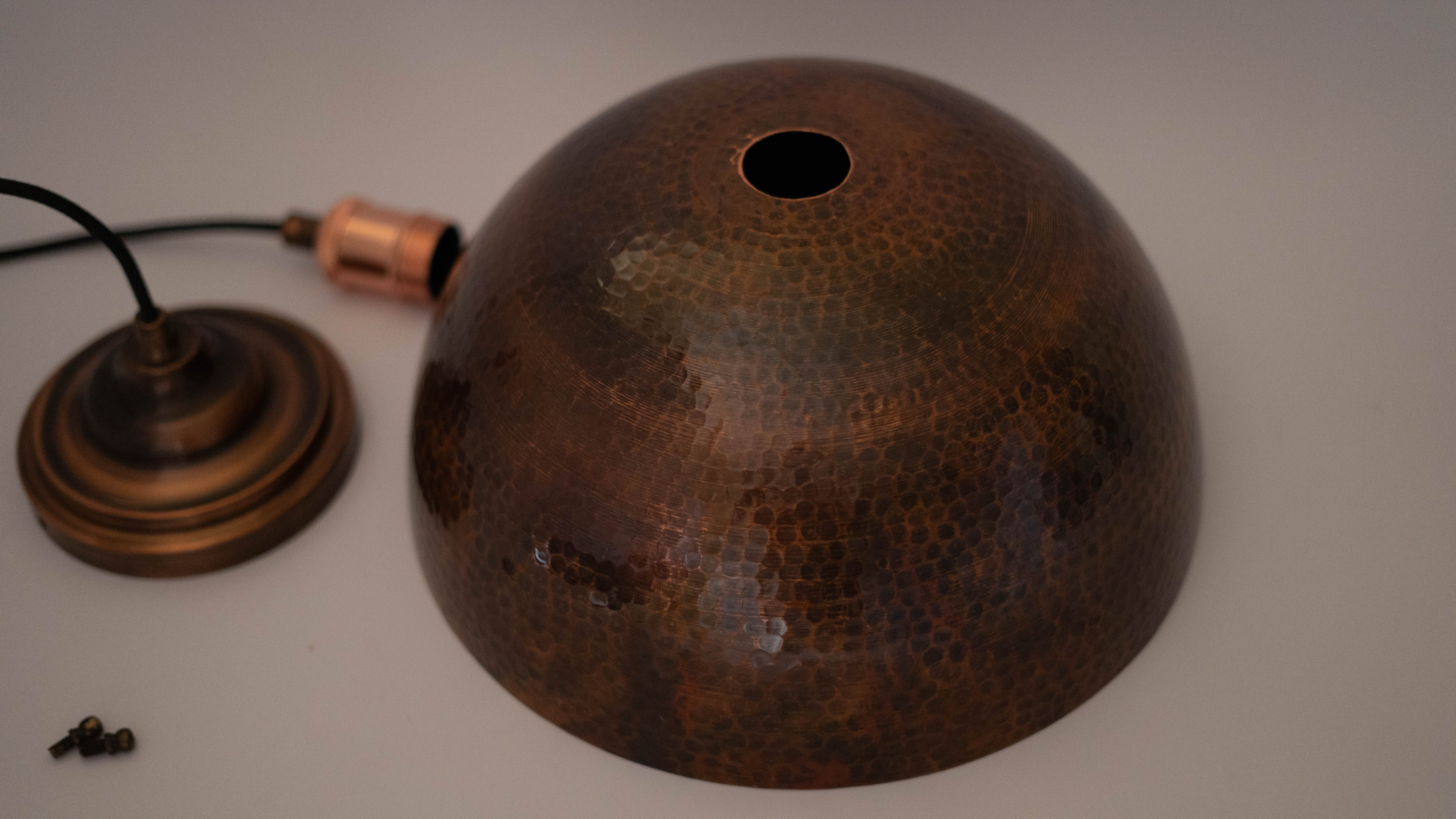 Dome - Oxidized Copper Pendant Light, Kitchen Island
