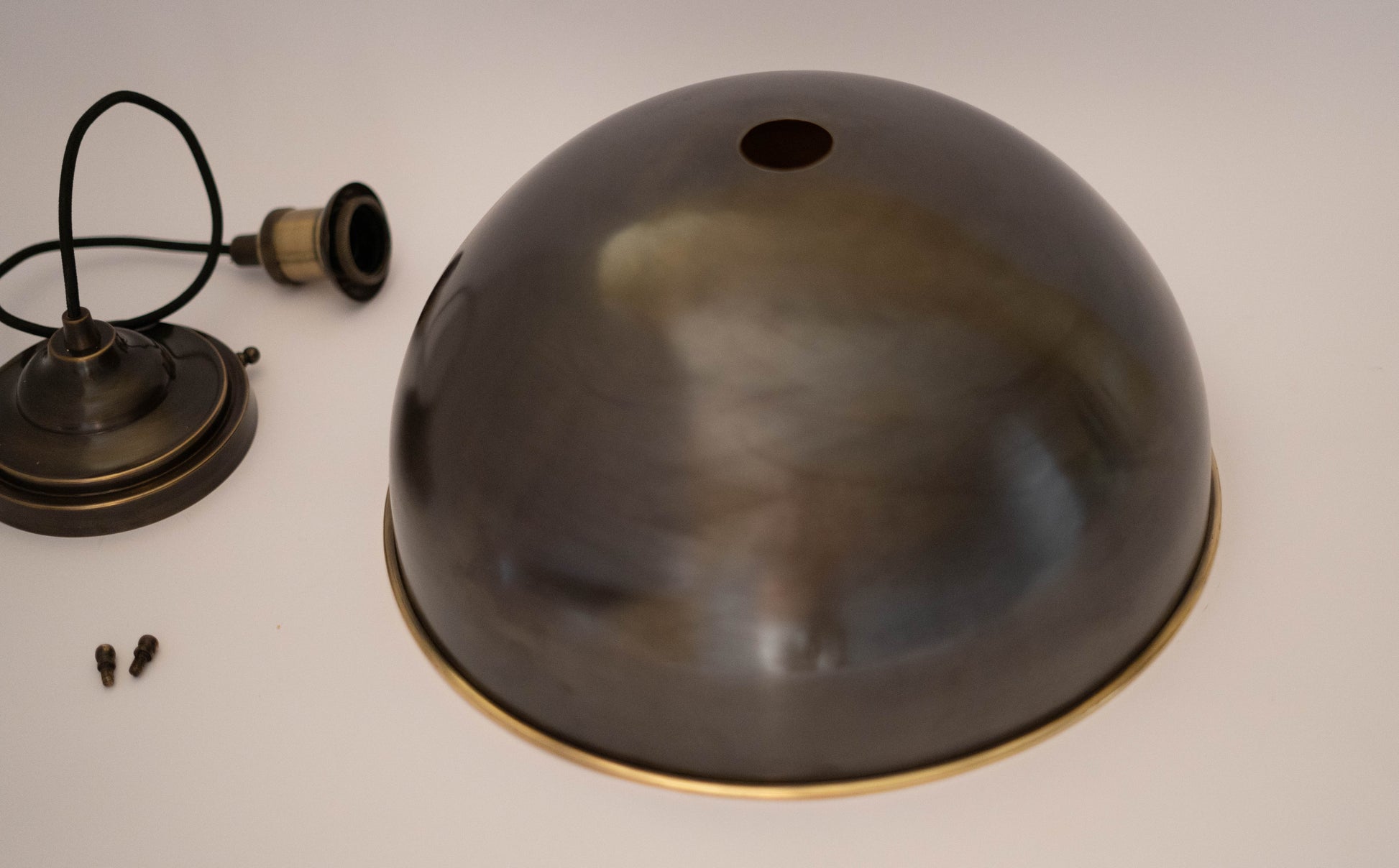 Antique Bronze Pendant Light, Bronze Dome Pendant, Antique Ceiling Lampshade