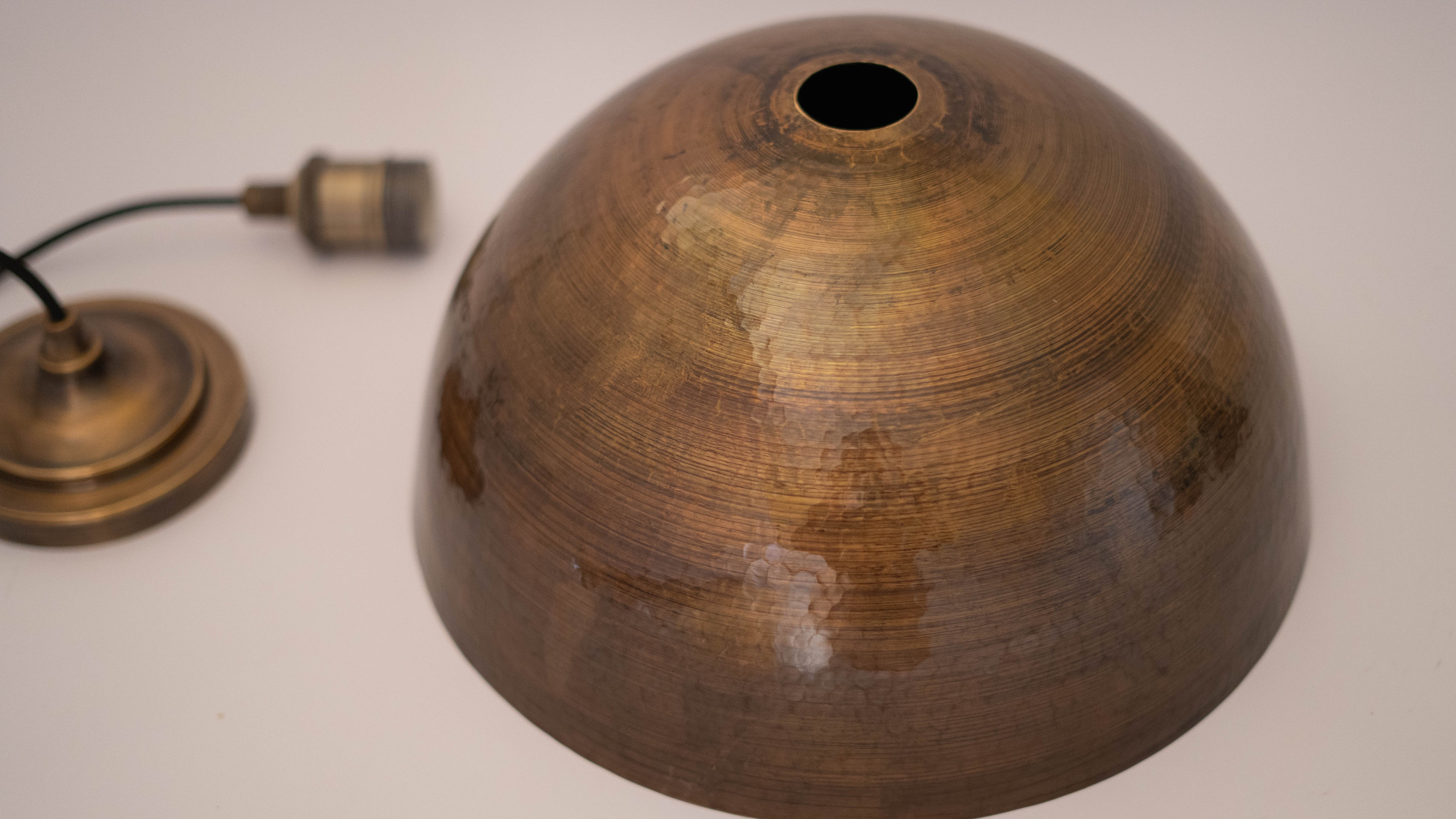 Hammered Pendant Light, Antique Brass Dome Ceiling Light, Kitchen Island Hanging Light Fixture