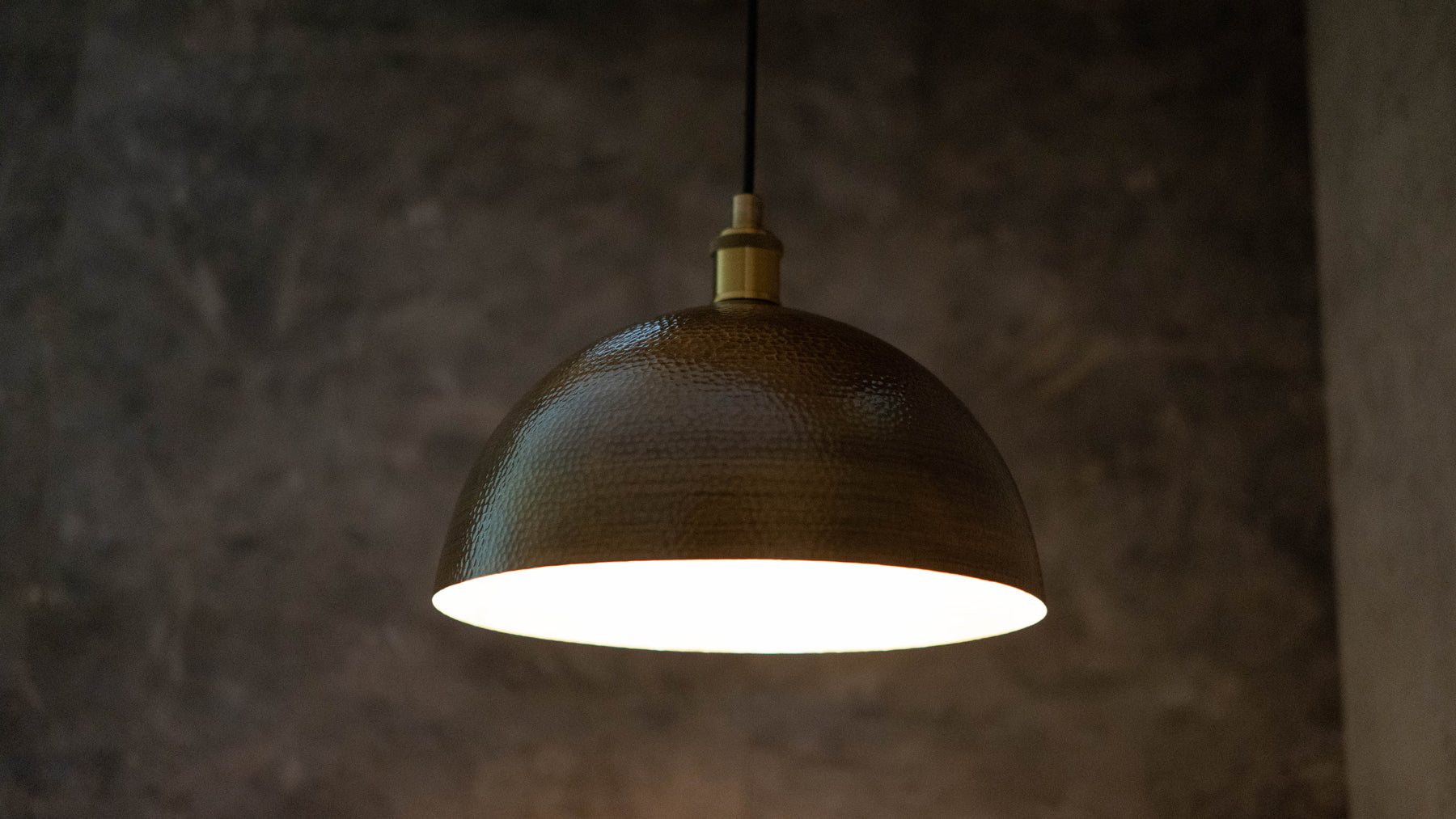 Hammered Pendant Light – Antique Brass Dome Ceiling Light