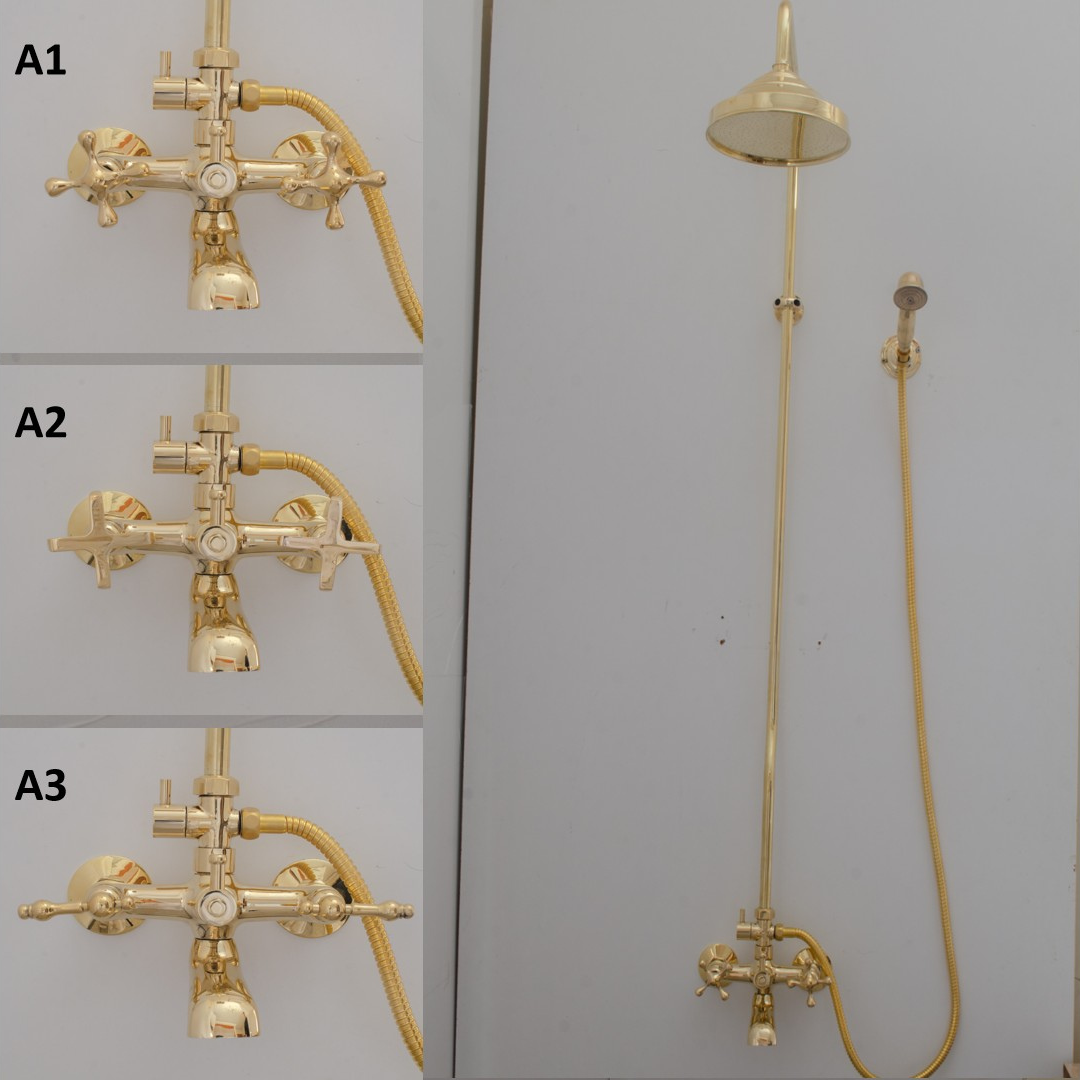 Heritage - Unlacquered Brass Exposed Shower System With Tub Filler