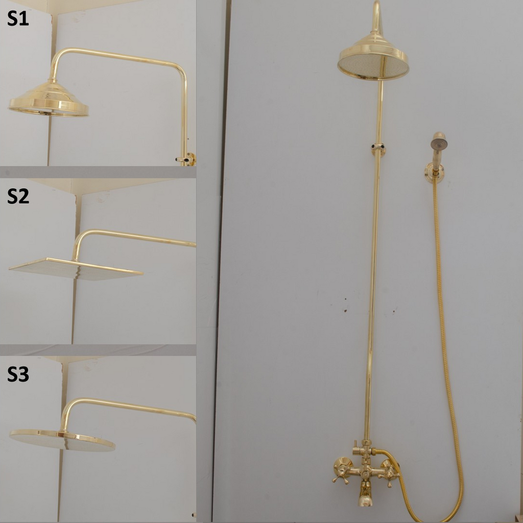 Heritage - Unlacquered Brass Exposed Shower System With Tub Filler