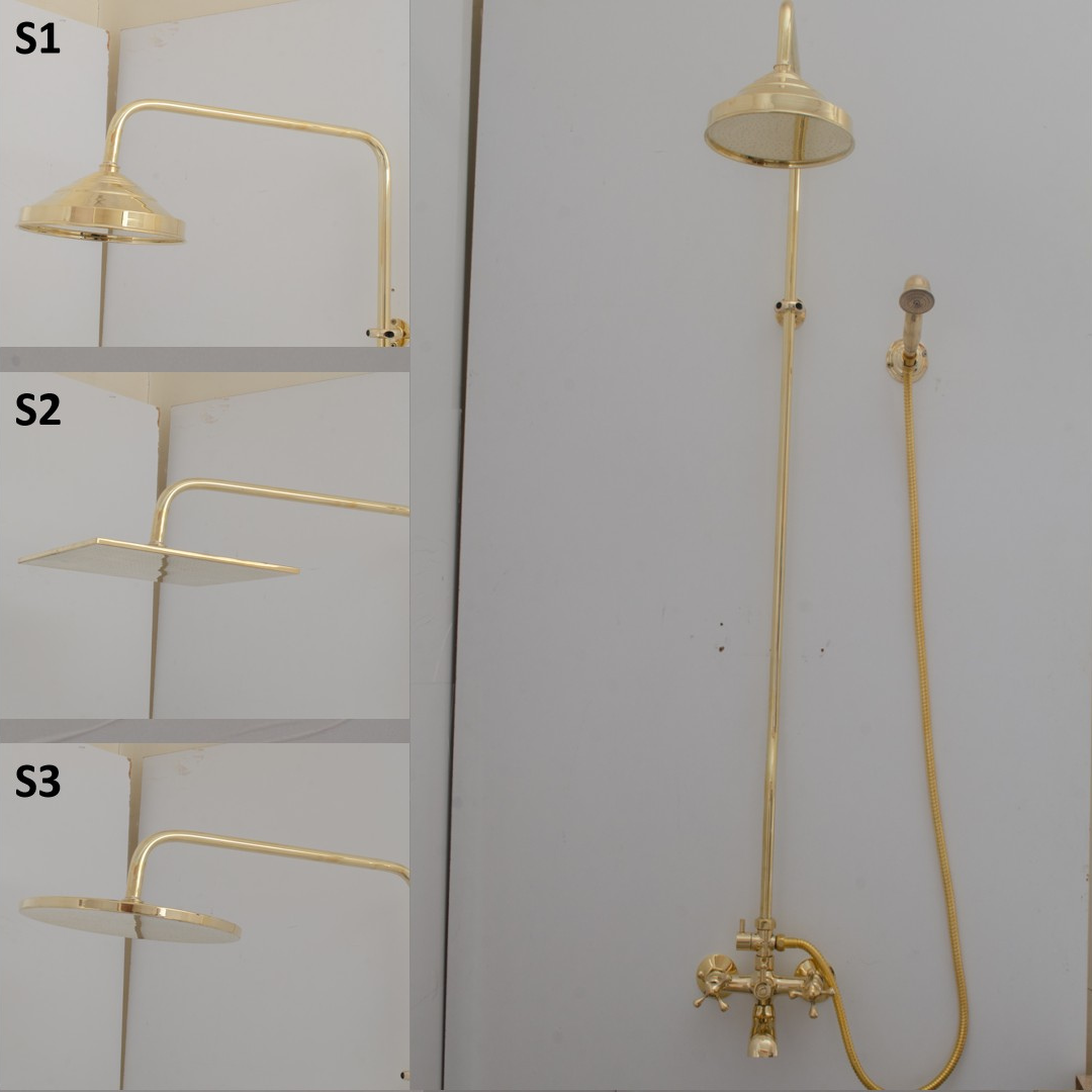Heritage - Unlacquered Brass Exposed Shower System With Tub Filler
