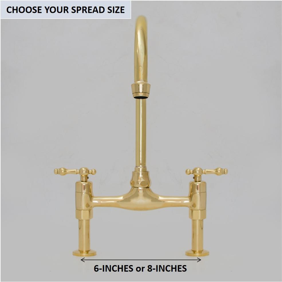 Bridgeford - Unlacquered Brass Kitchen Bridge Faucet