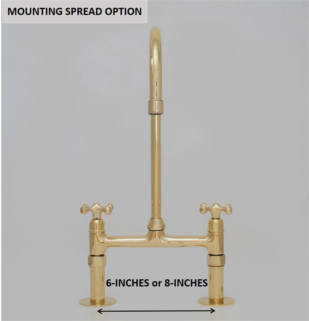 Heritage - Unlacquered Brass Kitchen Bridge Faucet