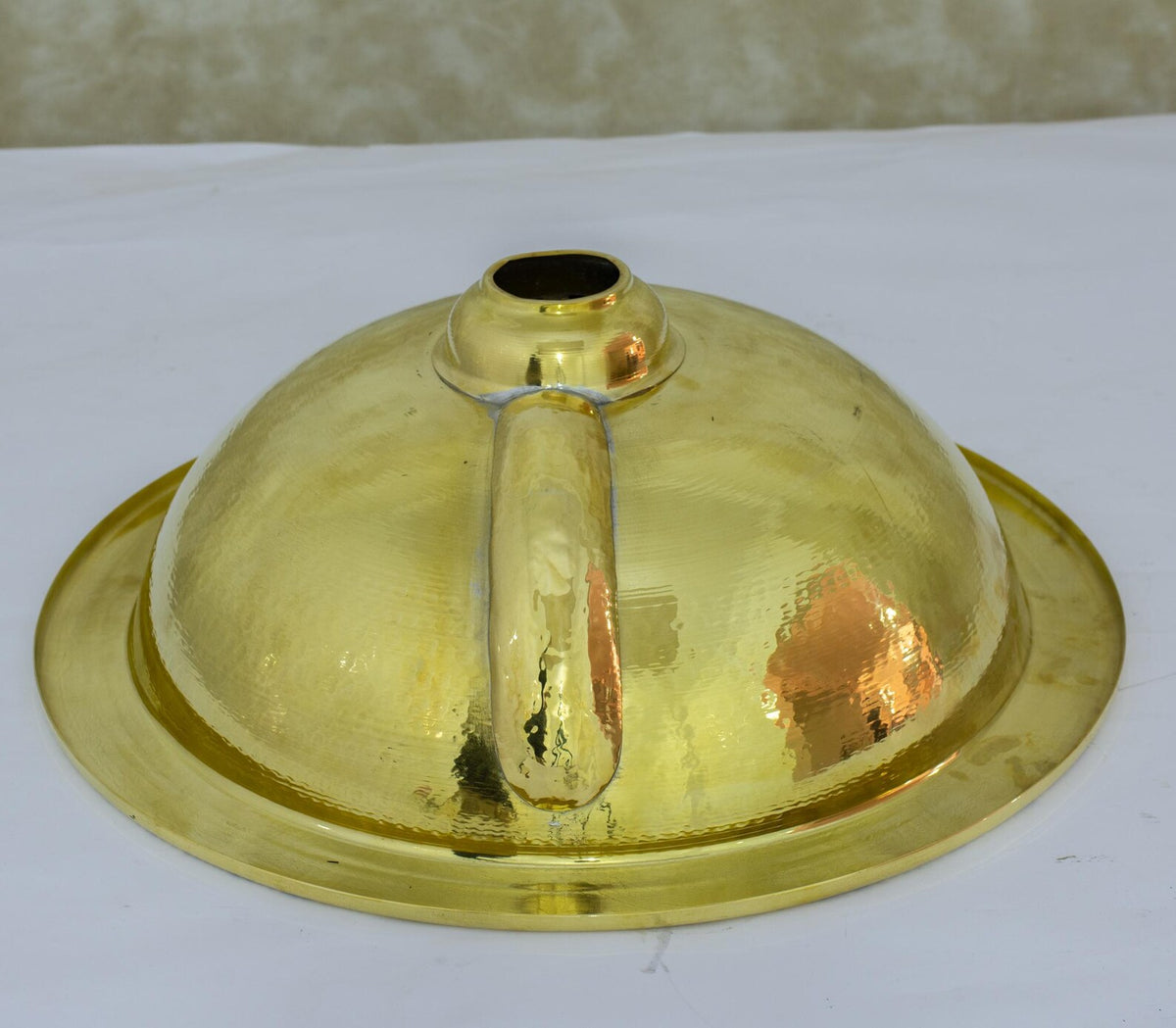 Engraved Brass Drop-in Sink, Bathroom Sink Round, Recessed Basin Sink, Brass Round Sink