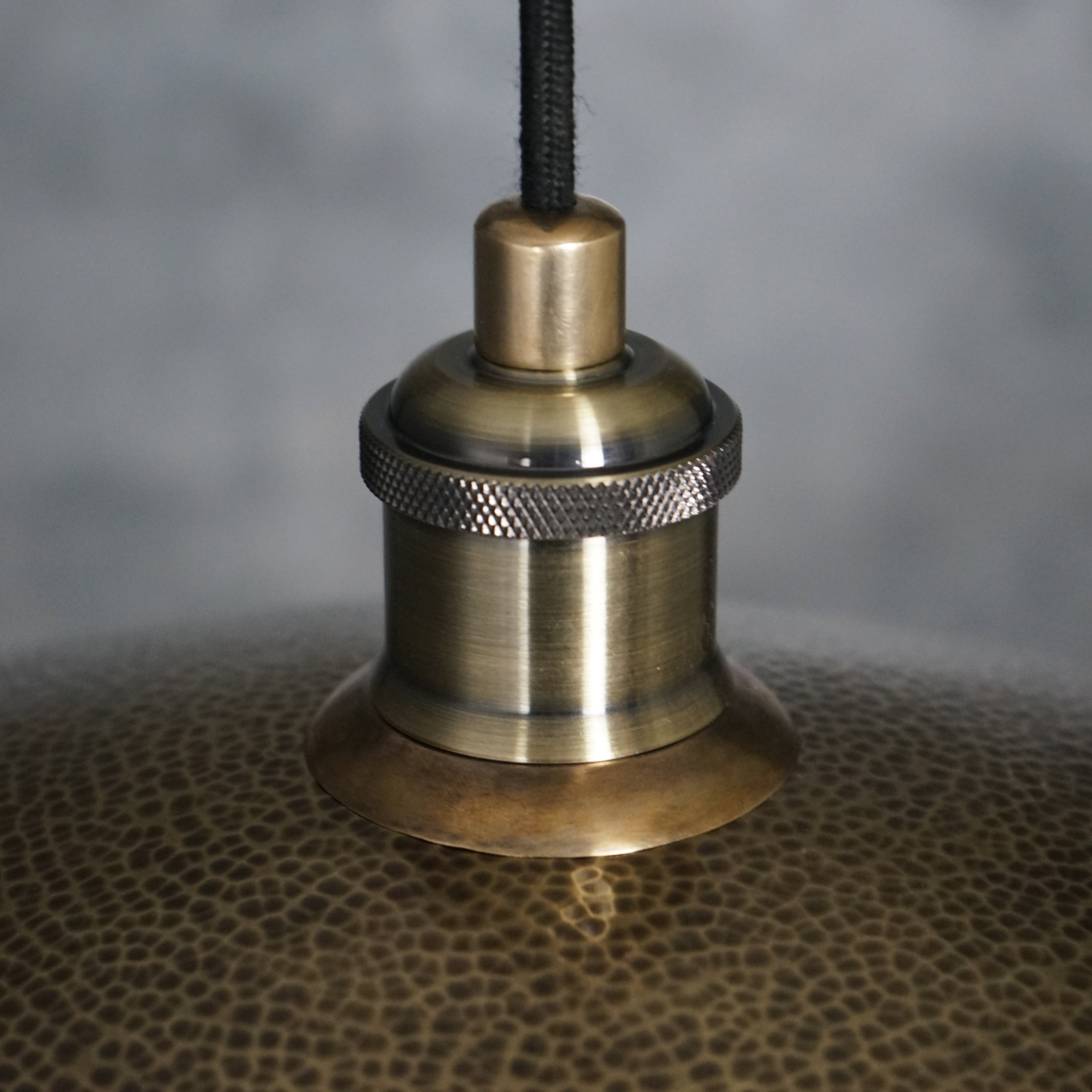 Hammered Bronze Finish Bowl Plate Pendant Light, Solid Brass Ceiling Light