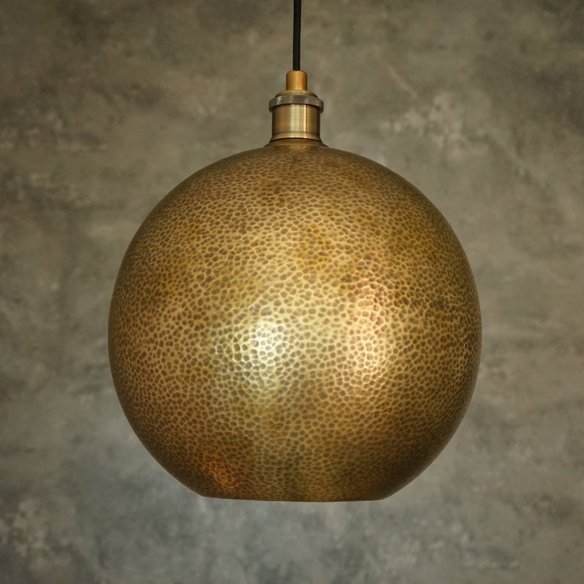 Hammered Brass Ball Pendant Light, Dome Ceiling Light