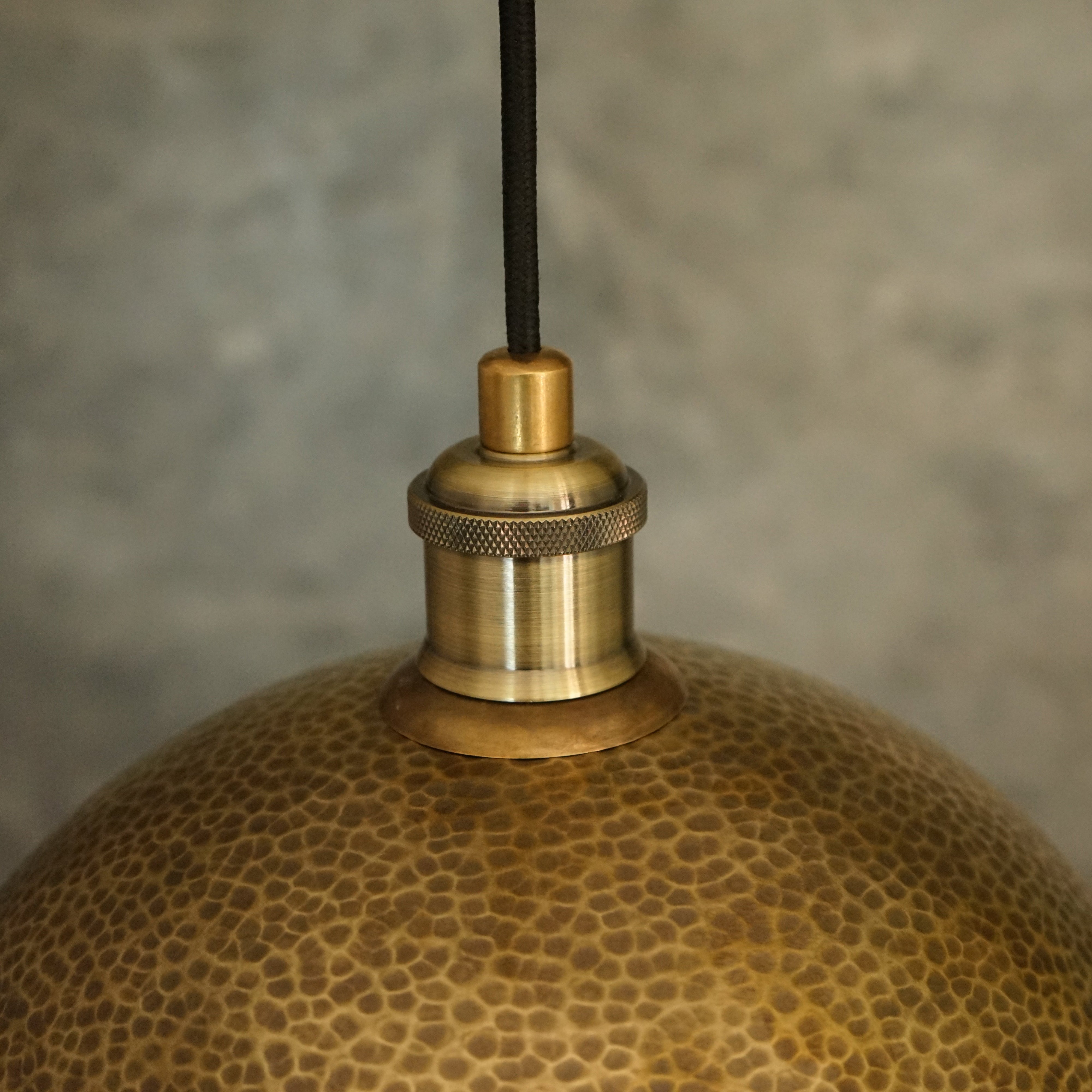Hammered Brass Ball Pendant Light, Dome Ceiling Light