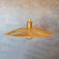Hammered Brass Flat Disc Pendant Light, Brass Plate Lampshade, Flat Circle Shade