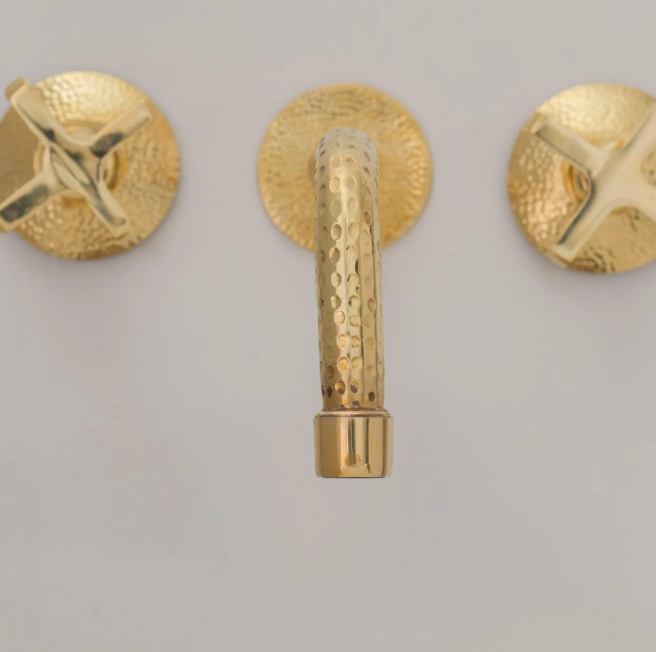 Heritage - Unlacquered Brass 3 Holes Bath Wall Mount Faucet