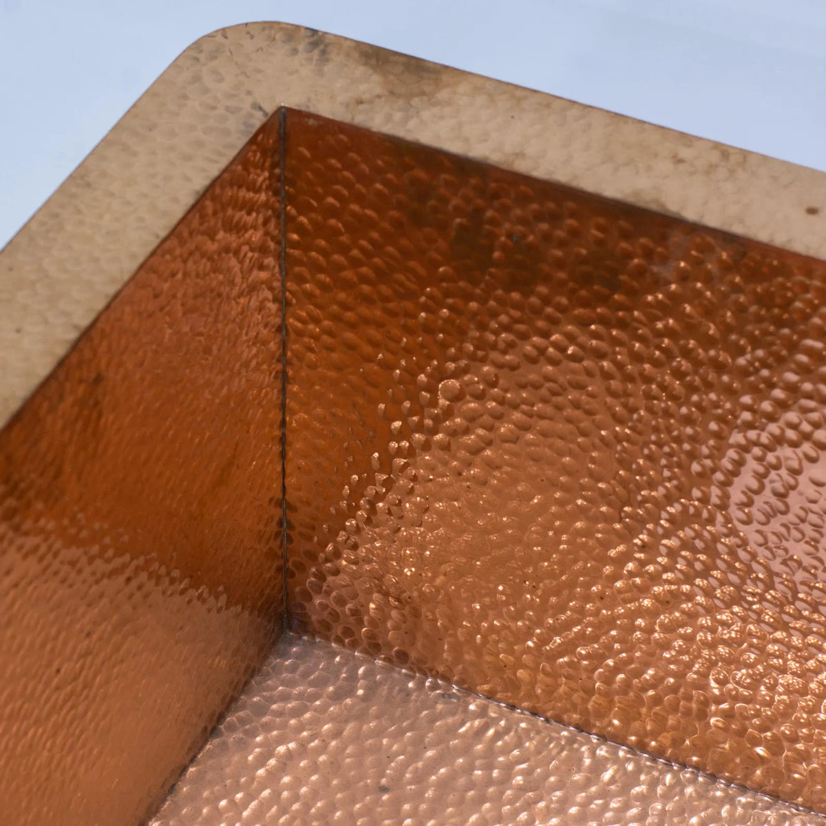 Hammered Copper Undermount Sink, Square Copper Bar Sink, Prep Sink, Island Sink Copper