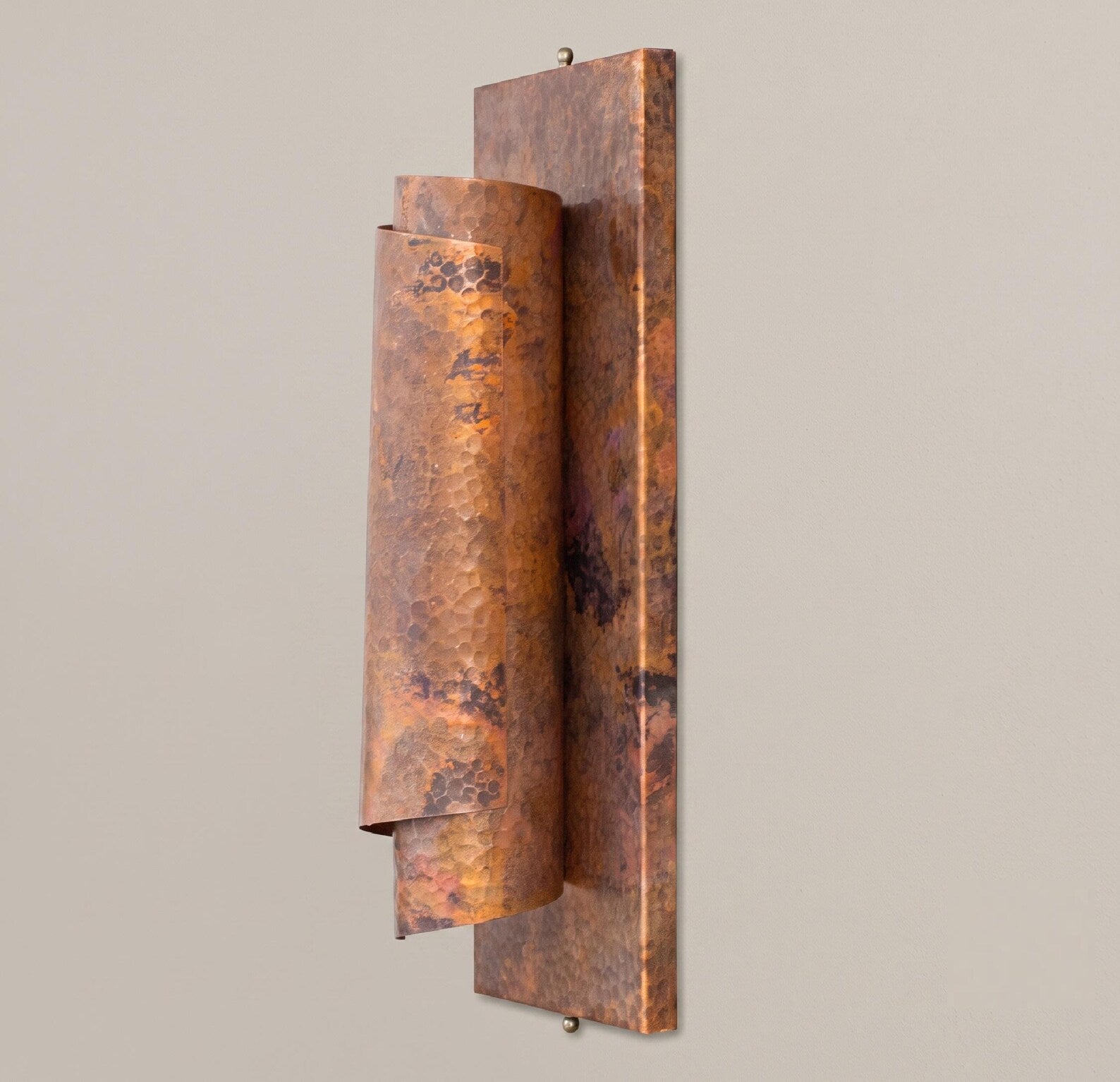 Hammered Copper Wall Sconce, Rustic Bathroom Lamp, Entryway Fixture