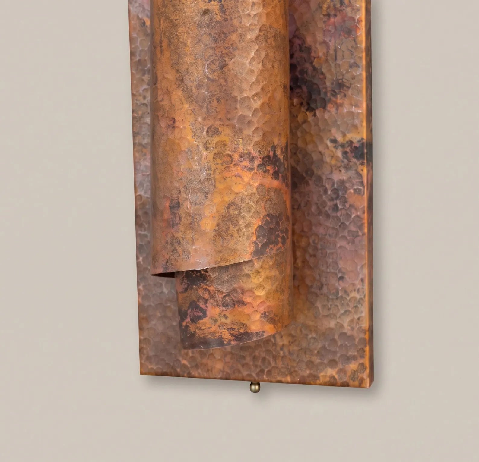 Hammered Copper Wall Sconce, Rustic Bathroom Lamp, Entryway Fixture